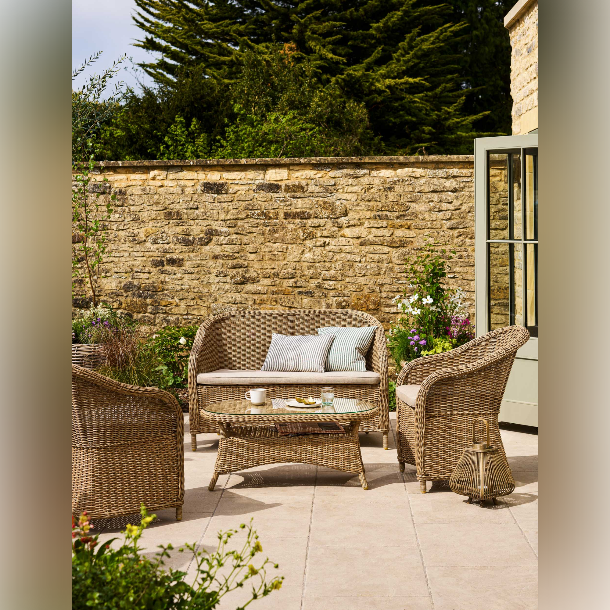 Brayford Outdoor Sofa Set – Natural PE Rattan