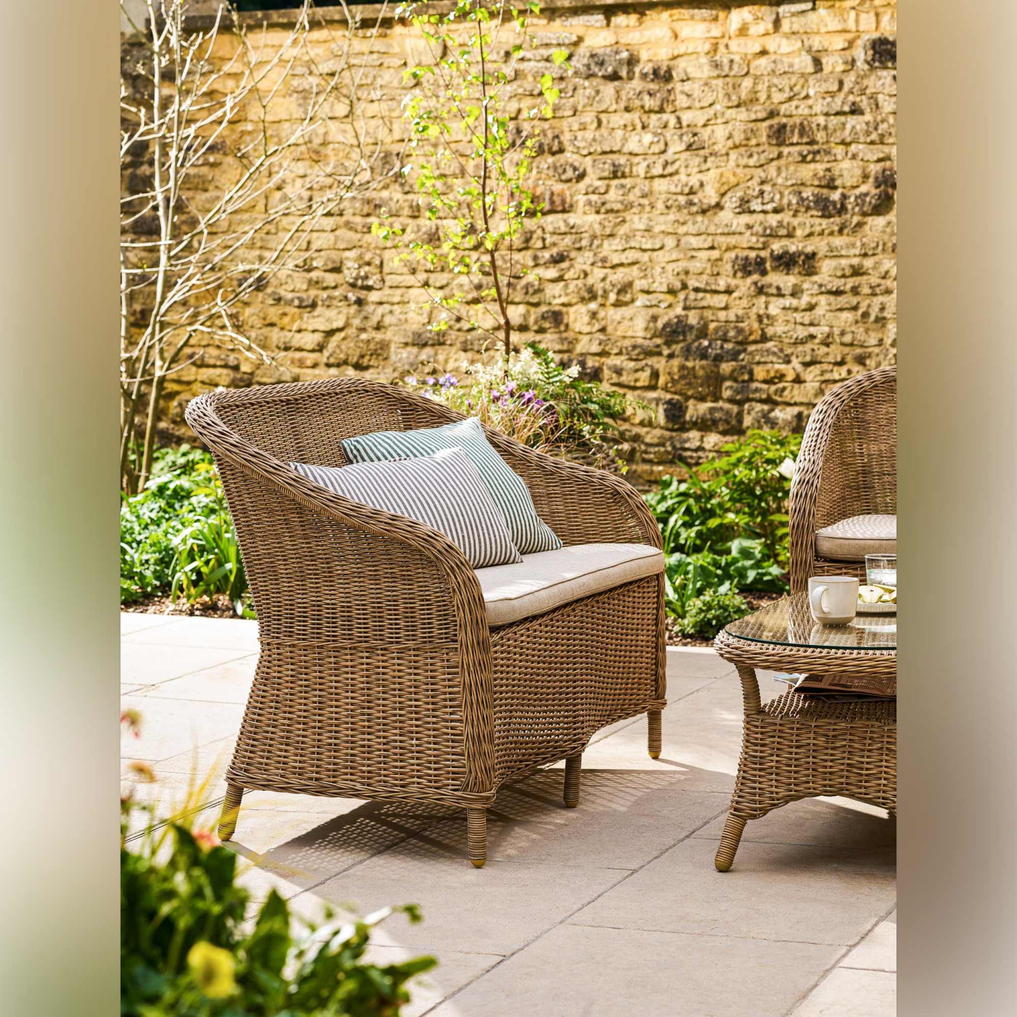 Brayford Outdoor Sofa Set – Natural PE Rattan