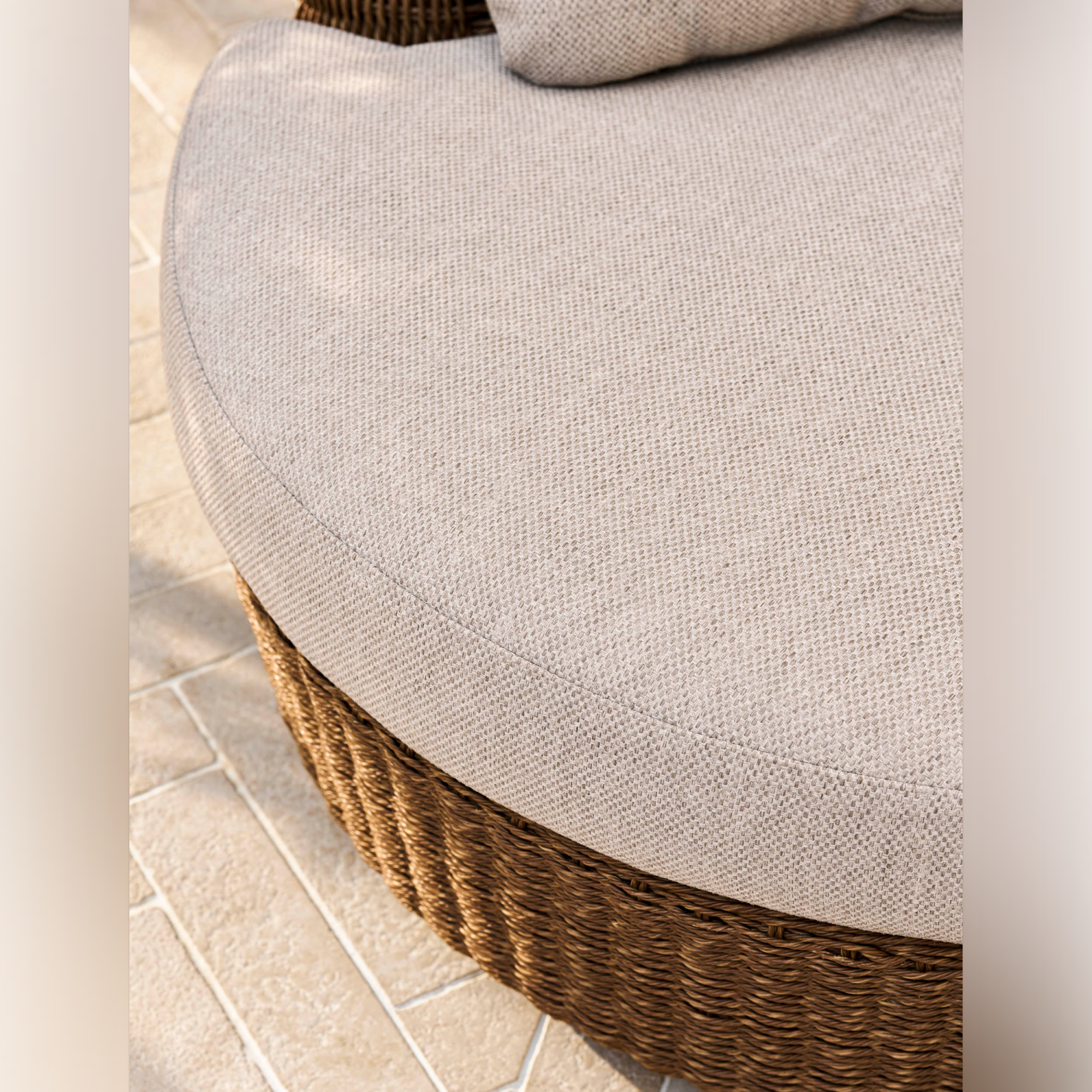 Hambridge Curved Outdoor Sofa Set – Dark Natural PE Rattan