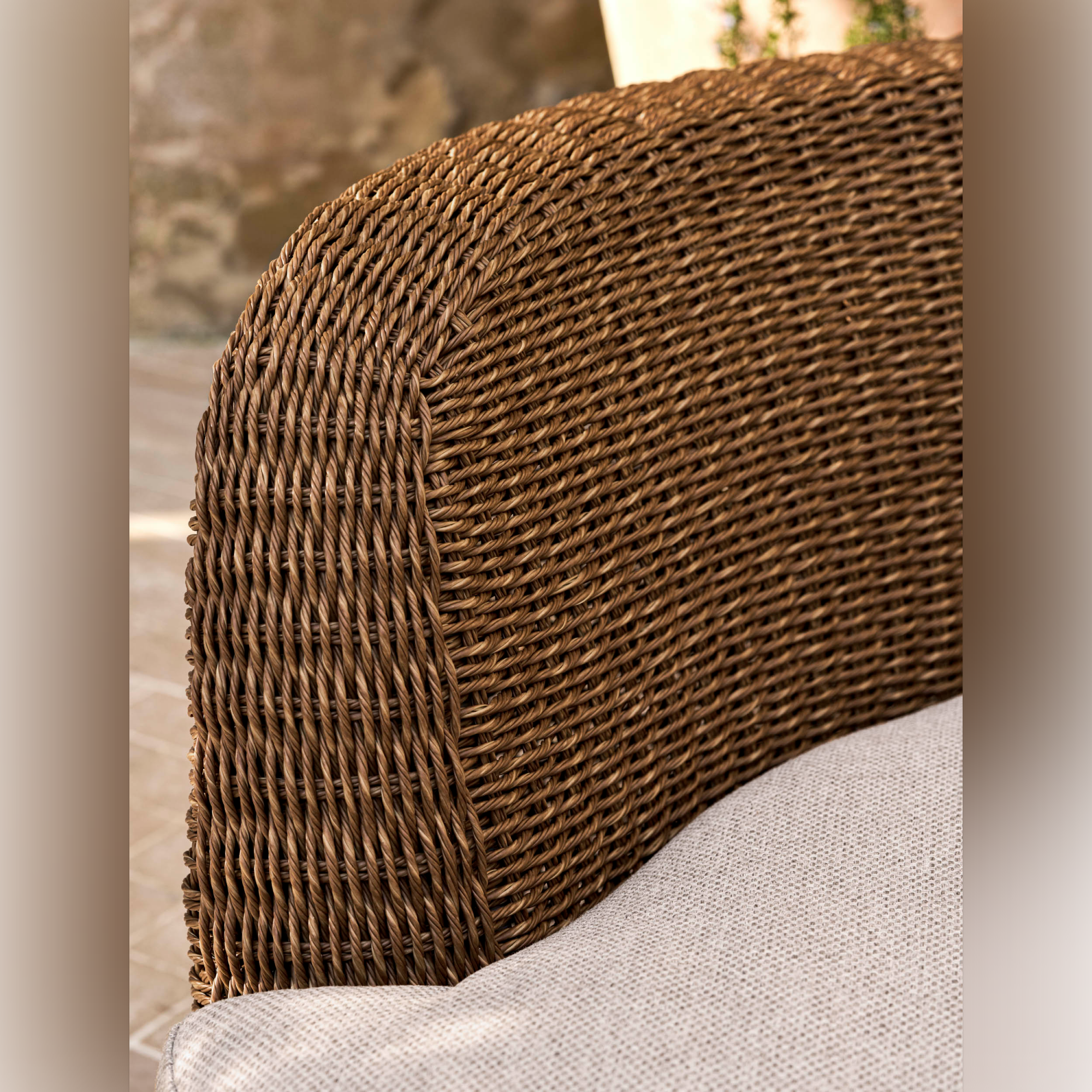 Hambridge Curved Outdoor Sofa Set – Dark Natural PE Rattan