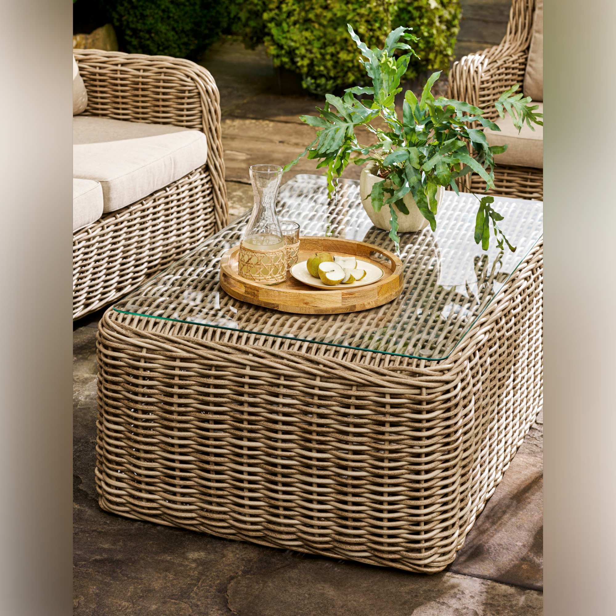 Lechlade 3 Seater Outdoor Sofa Set – Natural PE Rattan