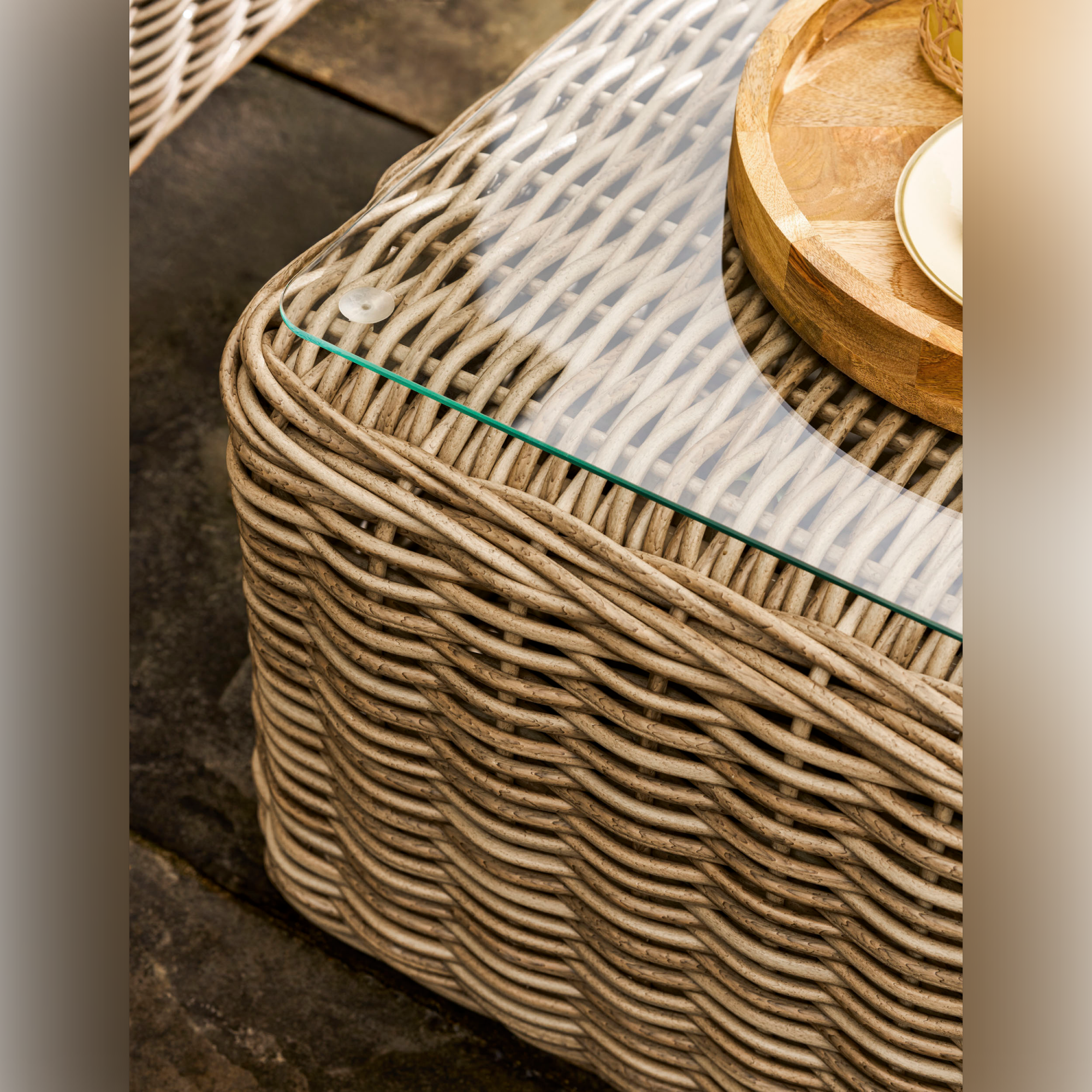 Lechlade 3 Seater Outdoor Sofa Set – Natural PE Rattan