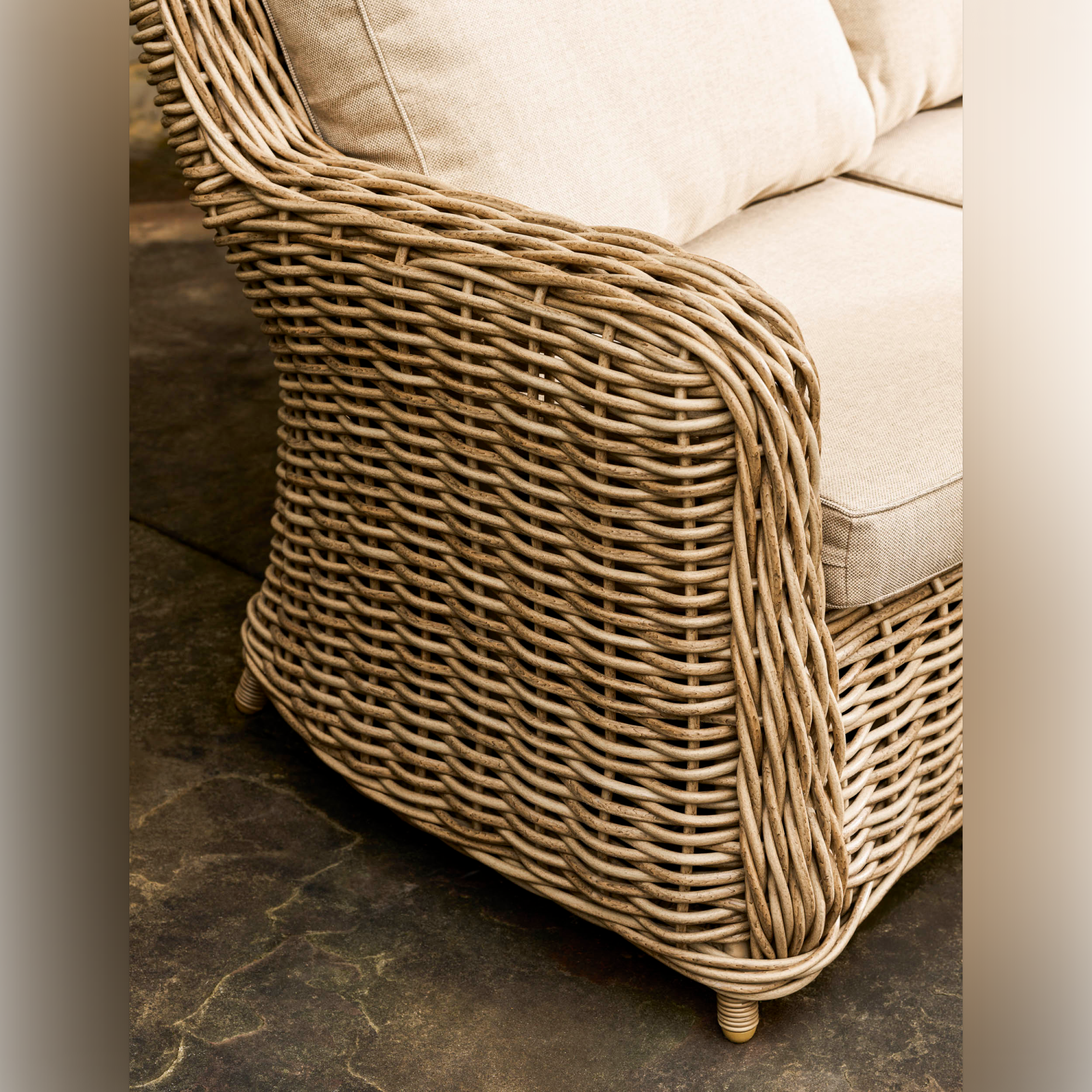 Lechlade 3 Seater Outdoor Sofa Set – Natural PE Rattan