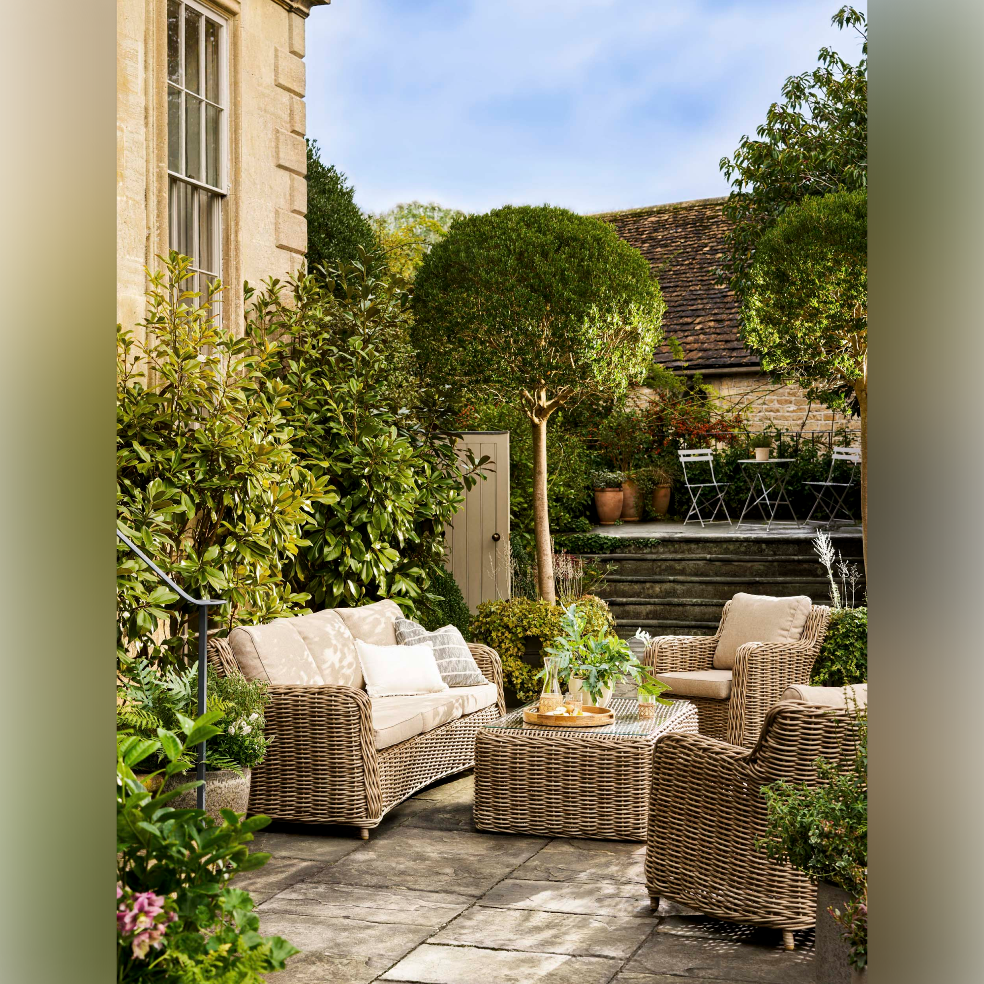 Lechlade 3 Seater Outdoor Sofa Set – Natural PE Rattan