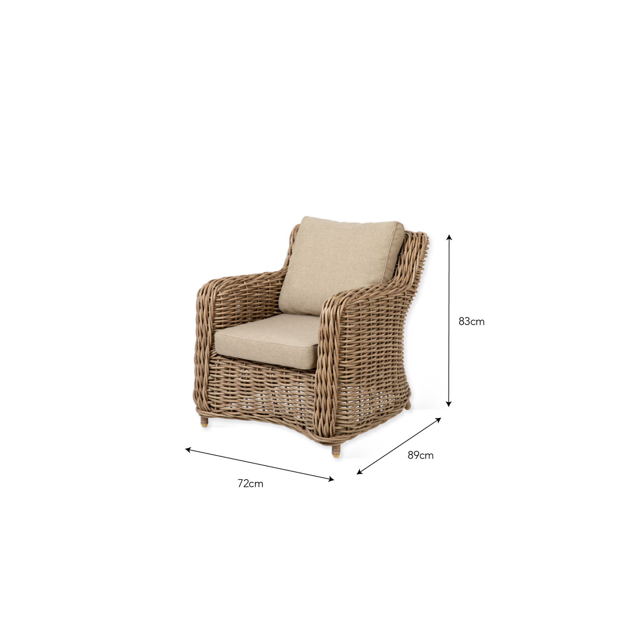 Lechlade Armchair – Natural PE Rattan