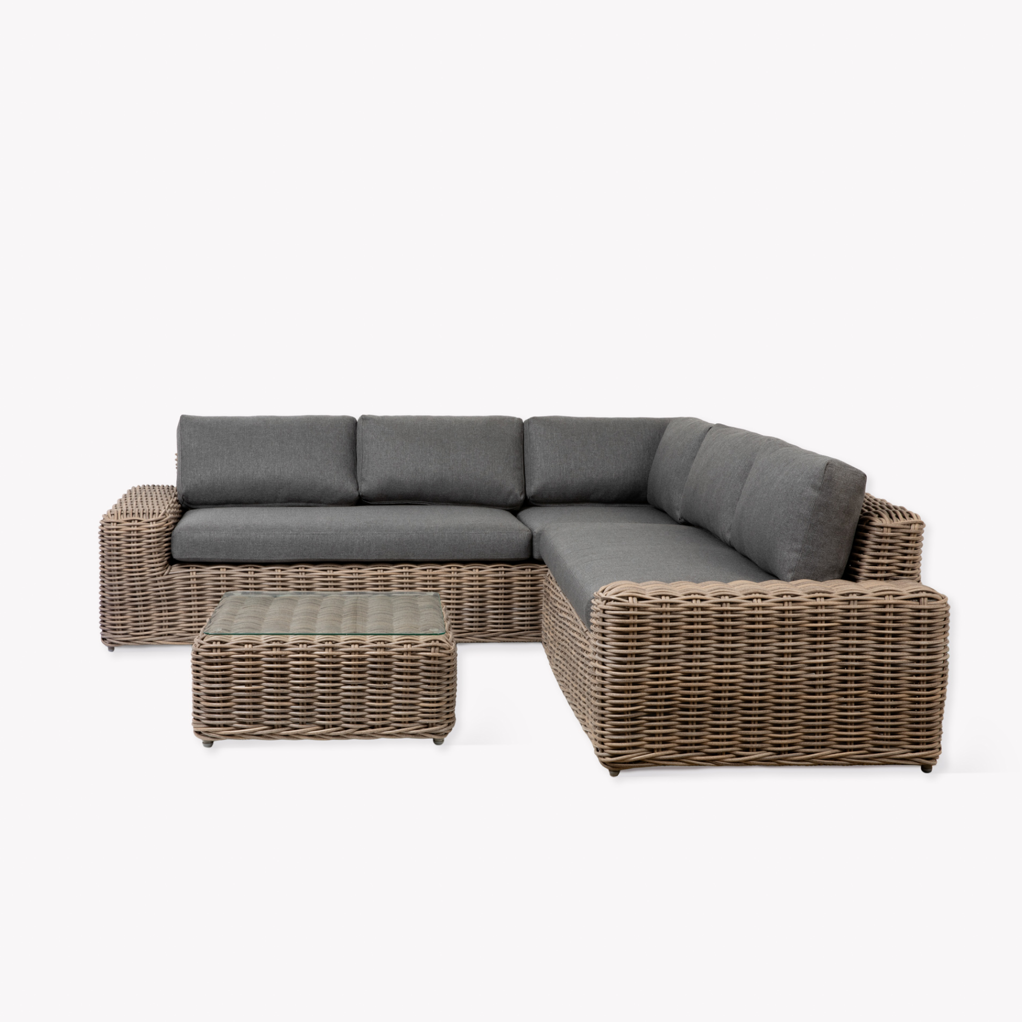 Moorgate Corner Outdoor Sofa Set – Dark Natural PE Rattan