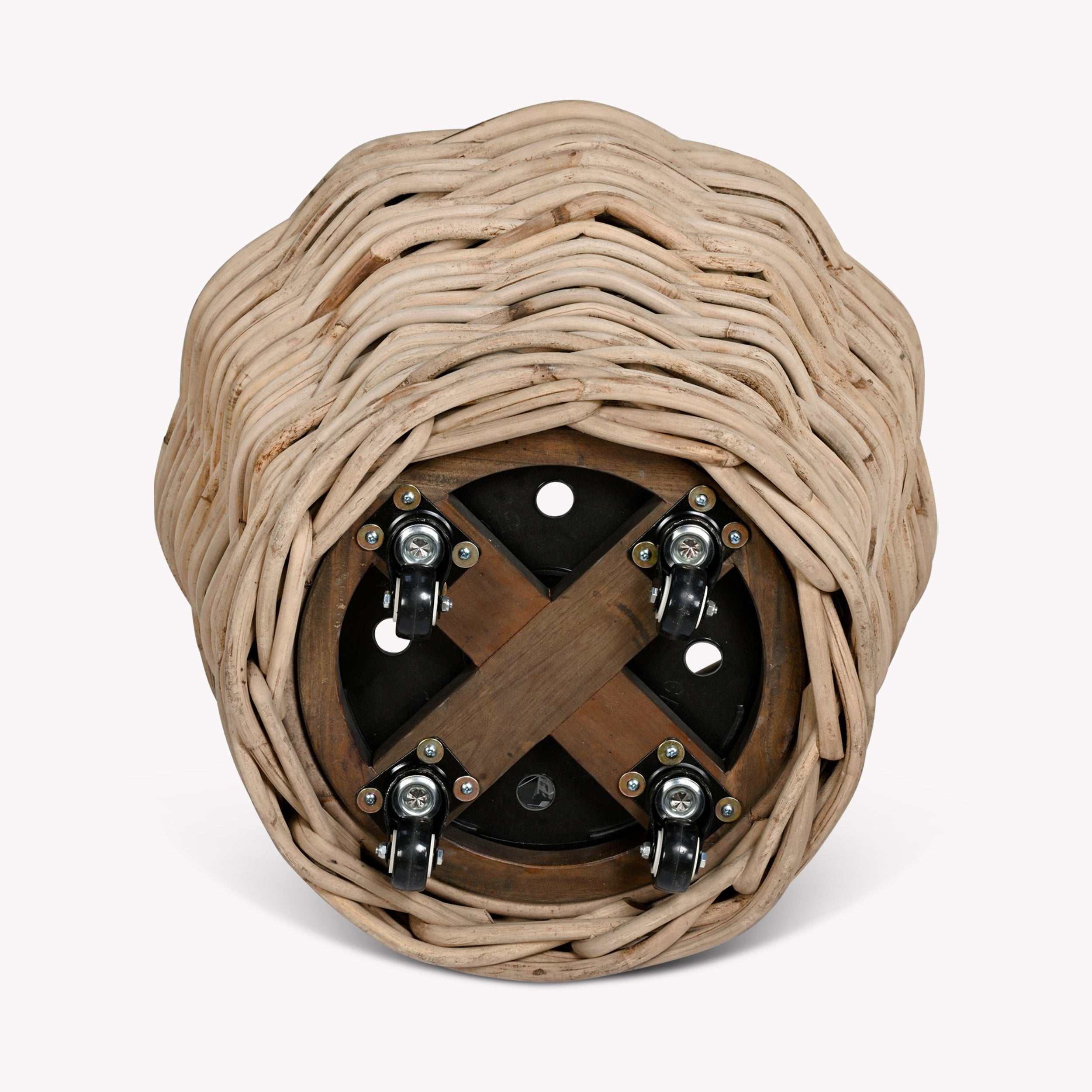 Elmhurst Rattan Planter on Wheels – Large, 58cm