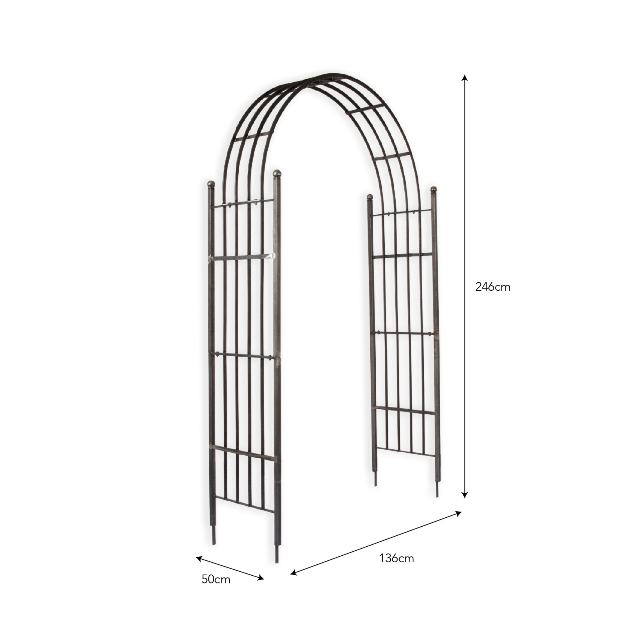 Farringdon Domed Rose Arch – Raw Metal