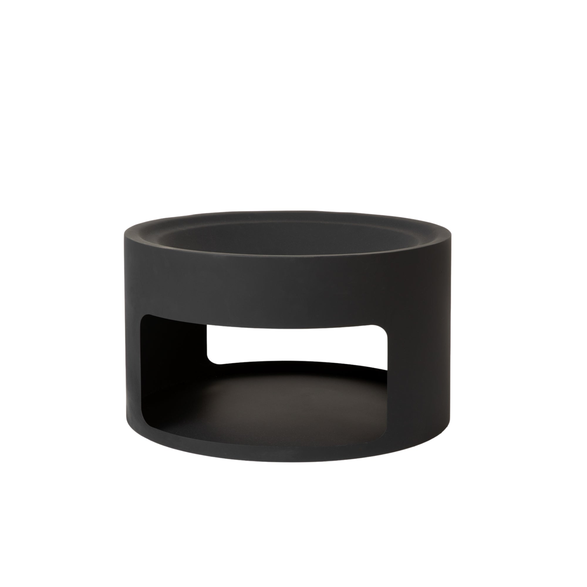 Sarsden Round Fire Pit & Log Store — Black Steel