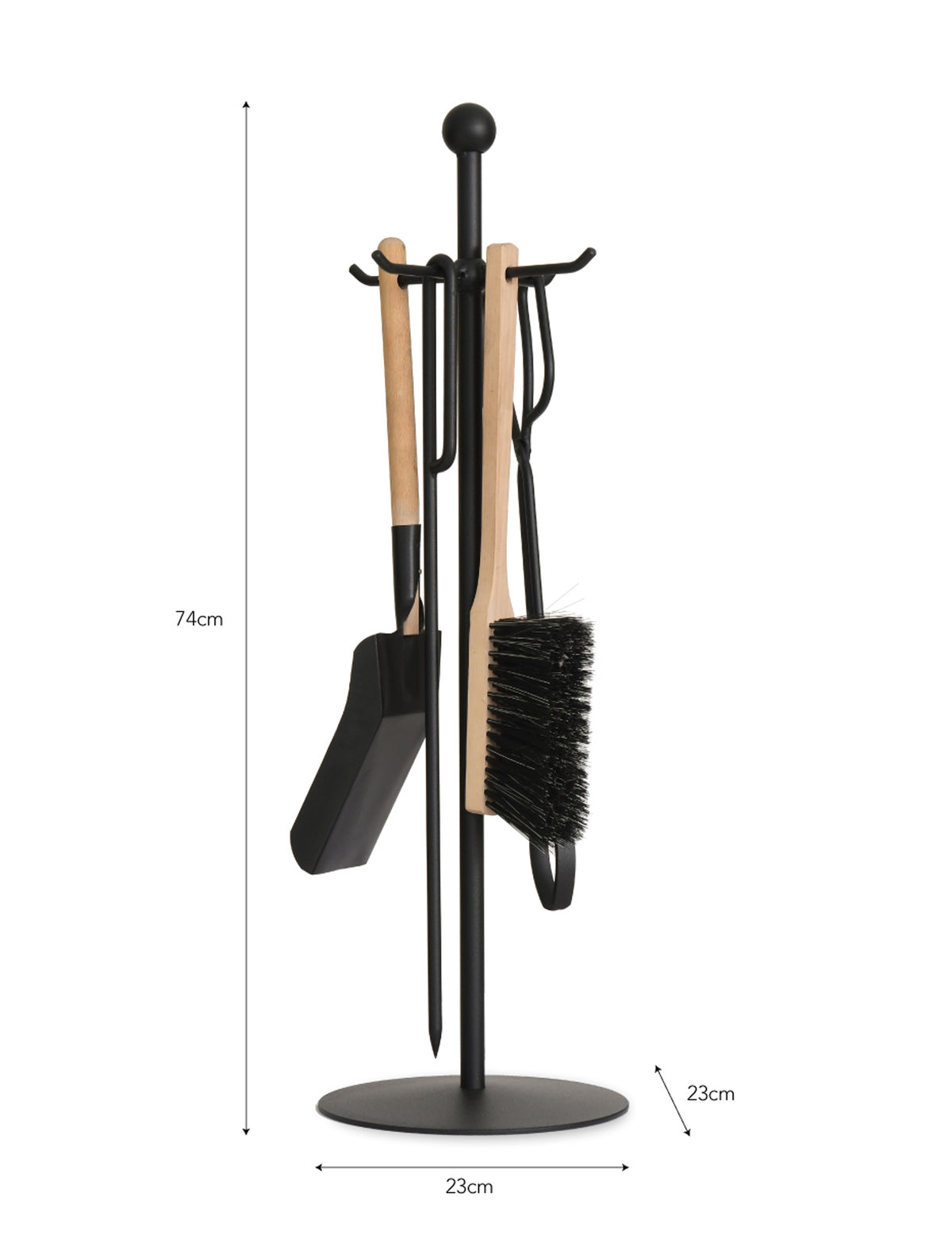 Jutland Fireside Tool Set – Steel, Black