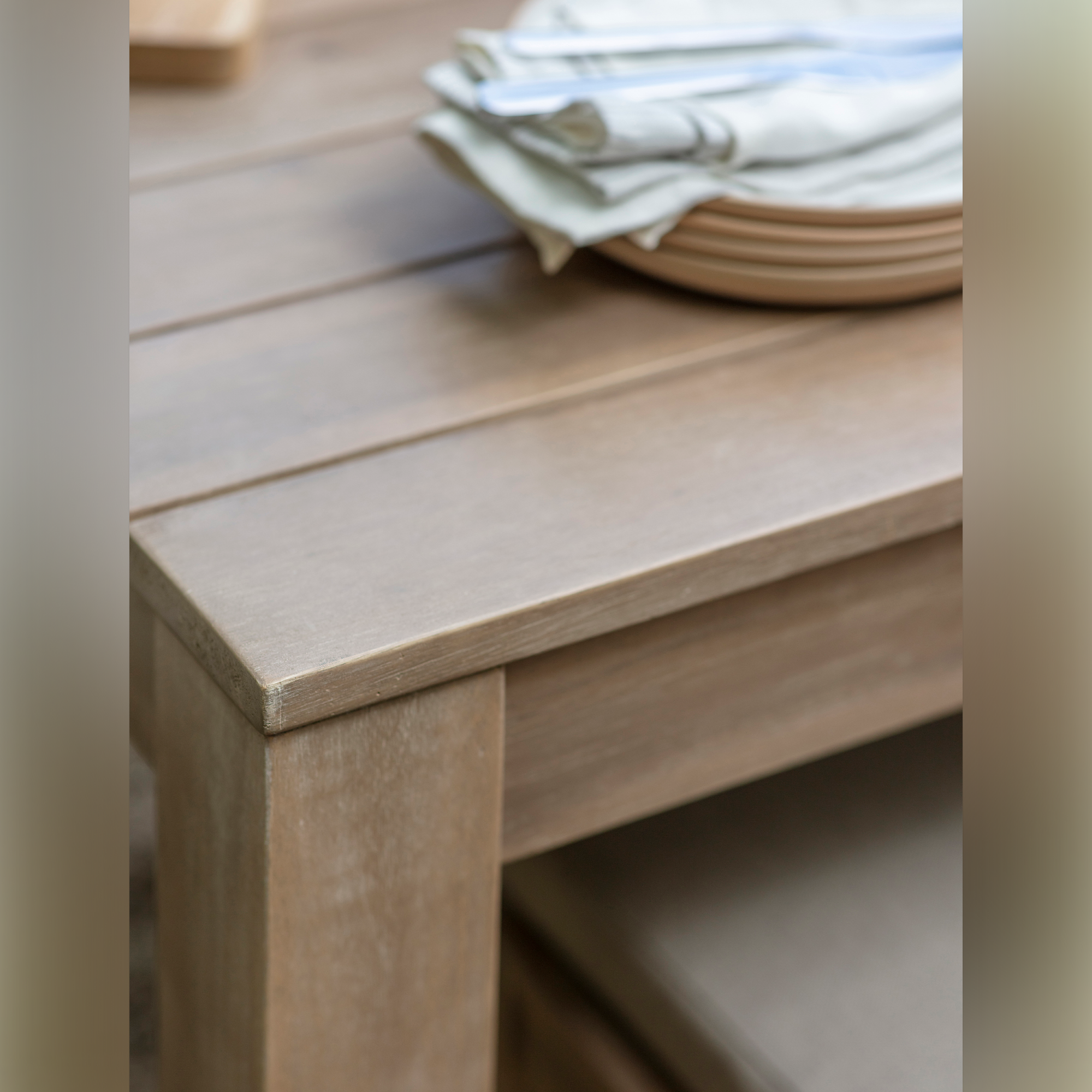 Porthallow Square Outdoor Dining Table – Natural Acacia