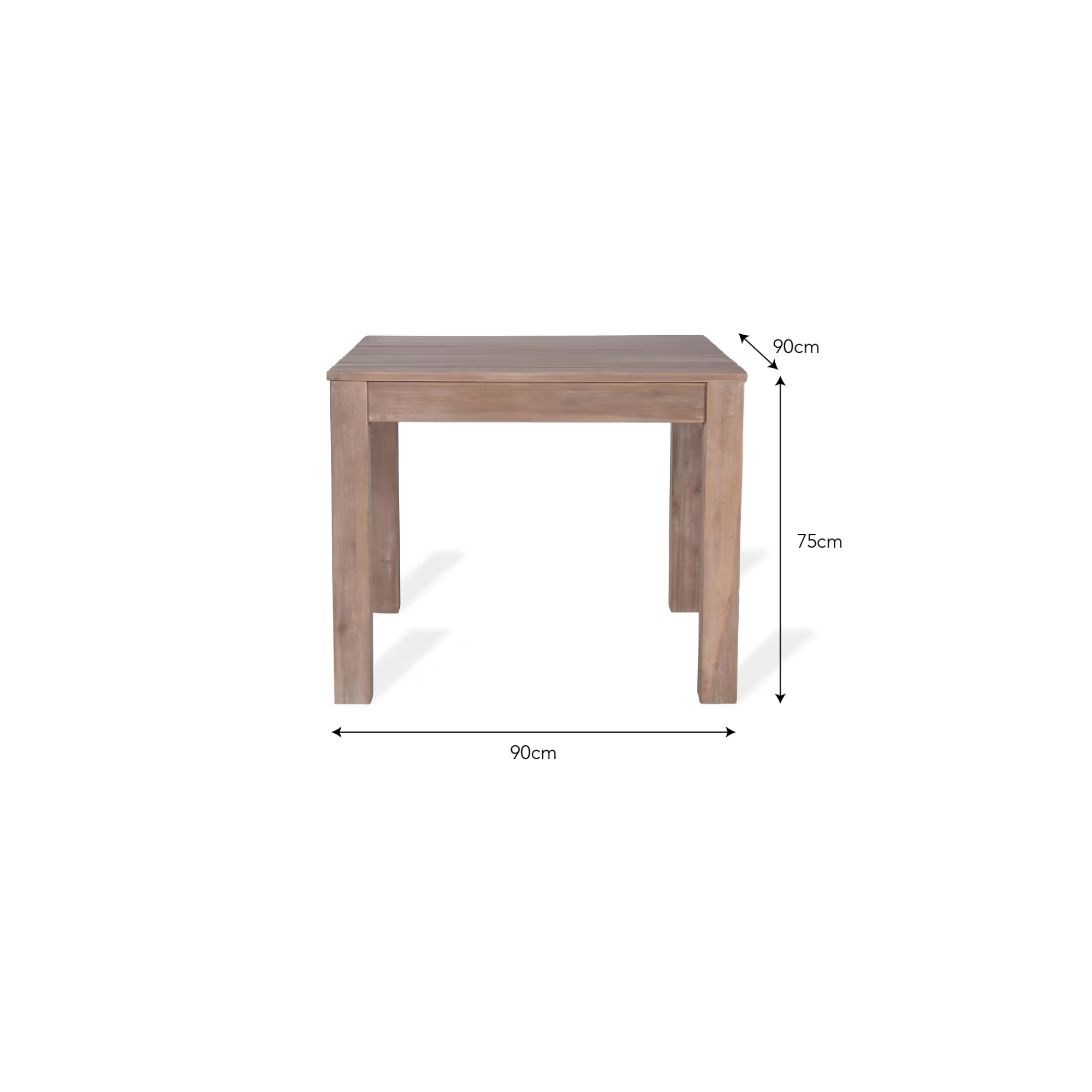 Porthallow Square Outdoor Dining Table – Natural Acacia
