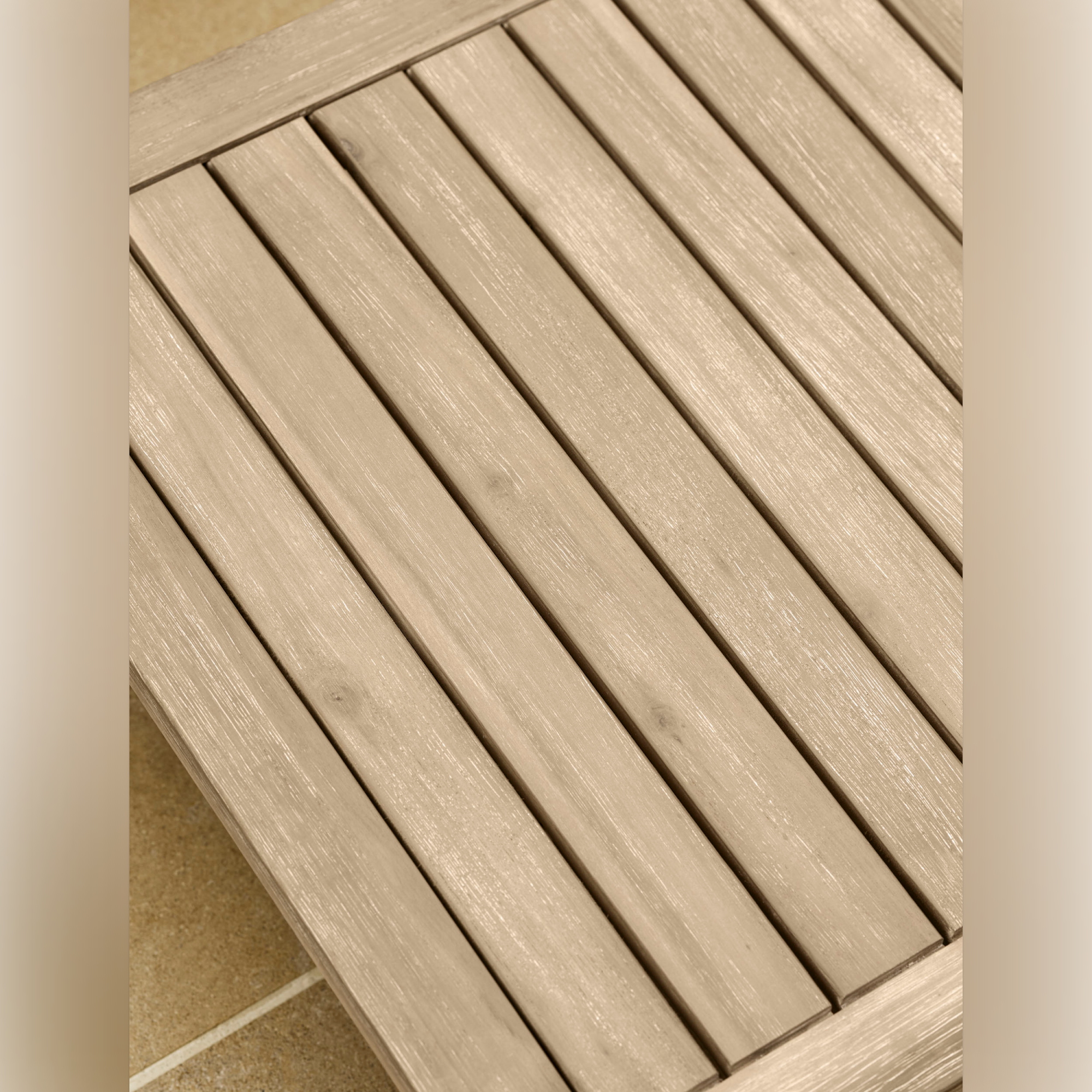 Porthallow Ottoman – Natural Acacia Wood