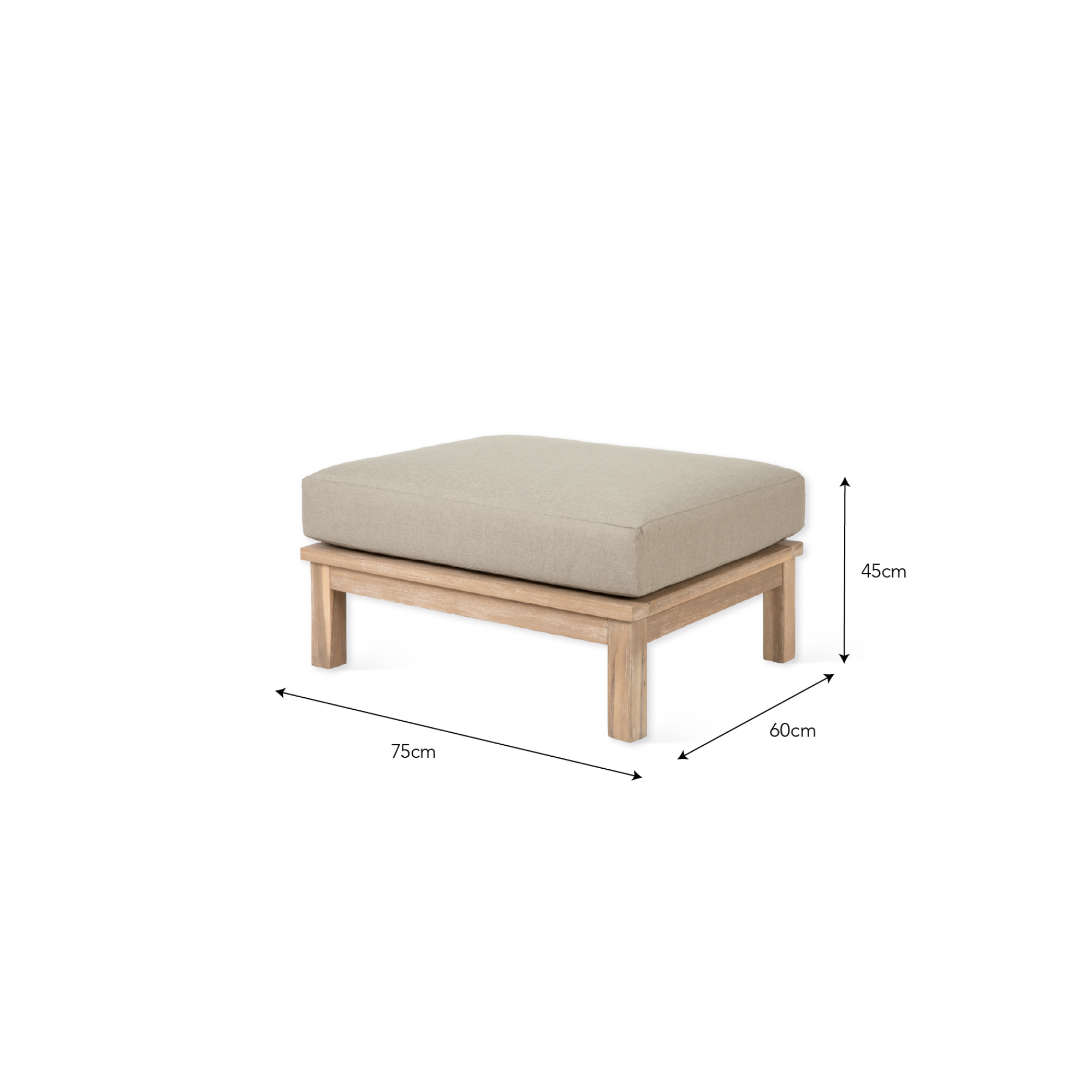 Porthallow Ottoman – Natural Acacia Wood