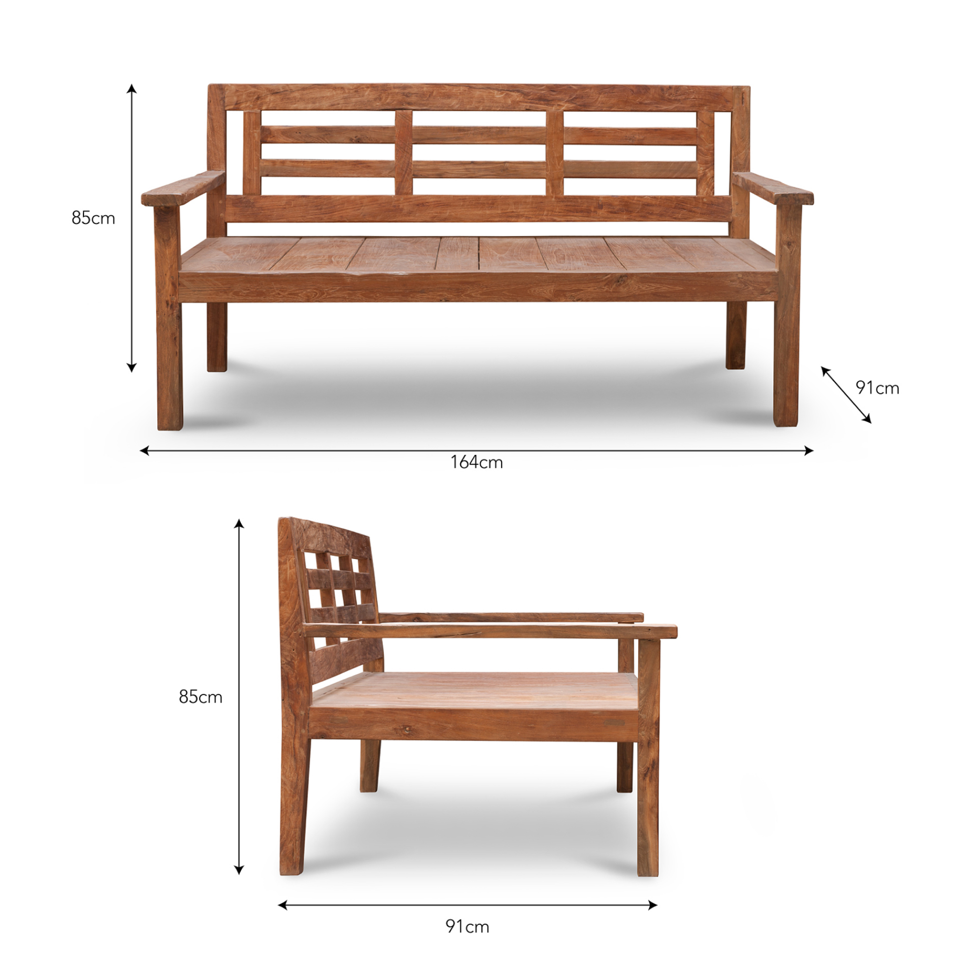Chastleton Outdoor Bench – Reclaimed Teak