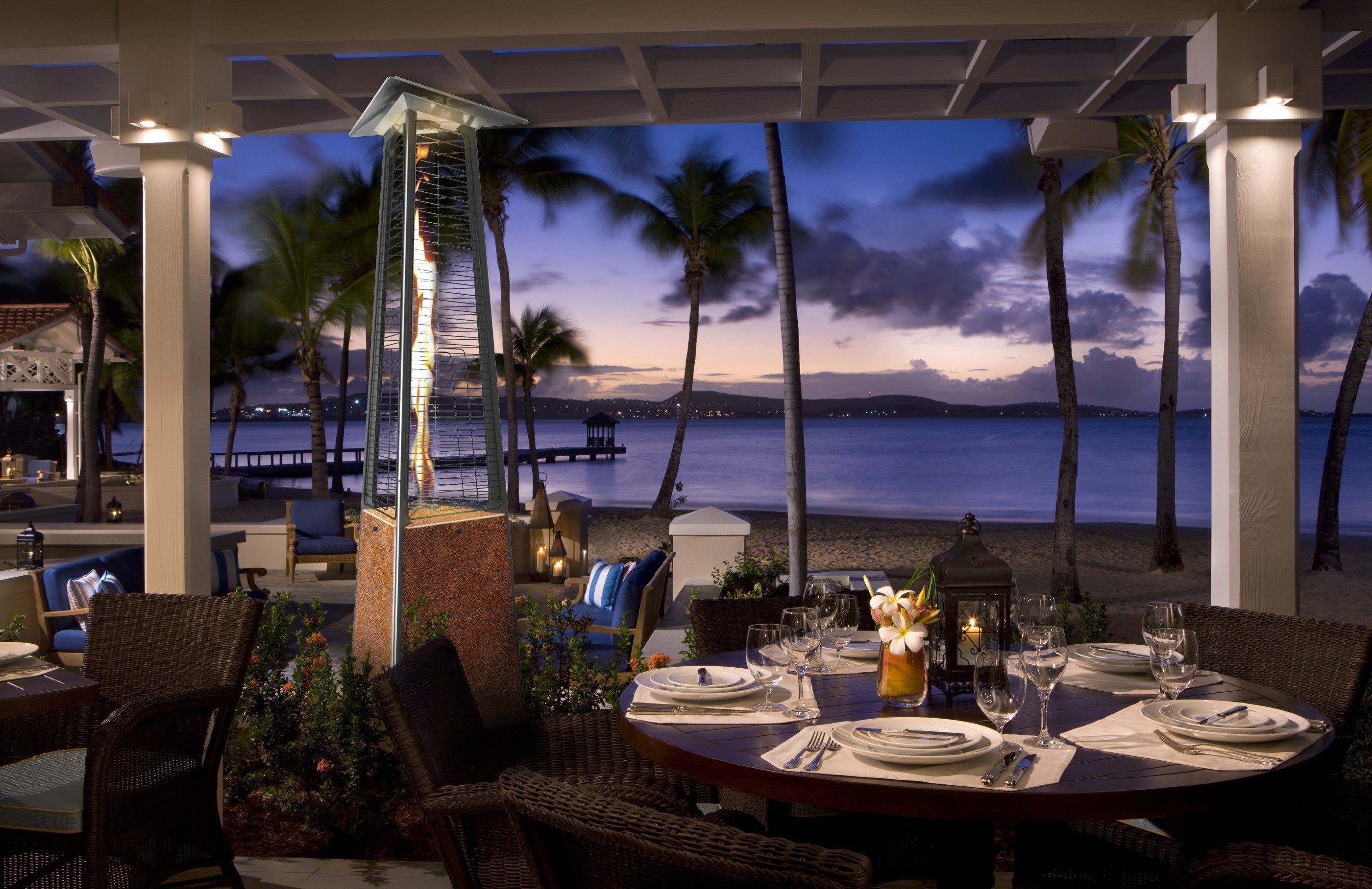 Italkero Falò EVO Outdoor Flame Heater – Corten & Black Steel (Manual, Natural Gas)