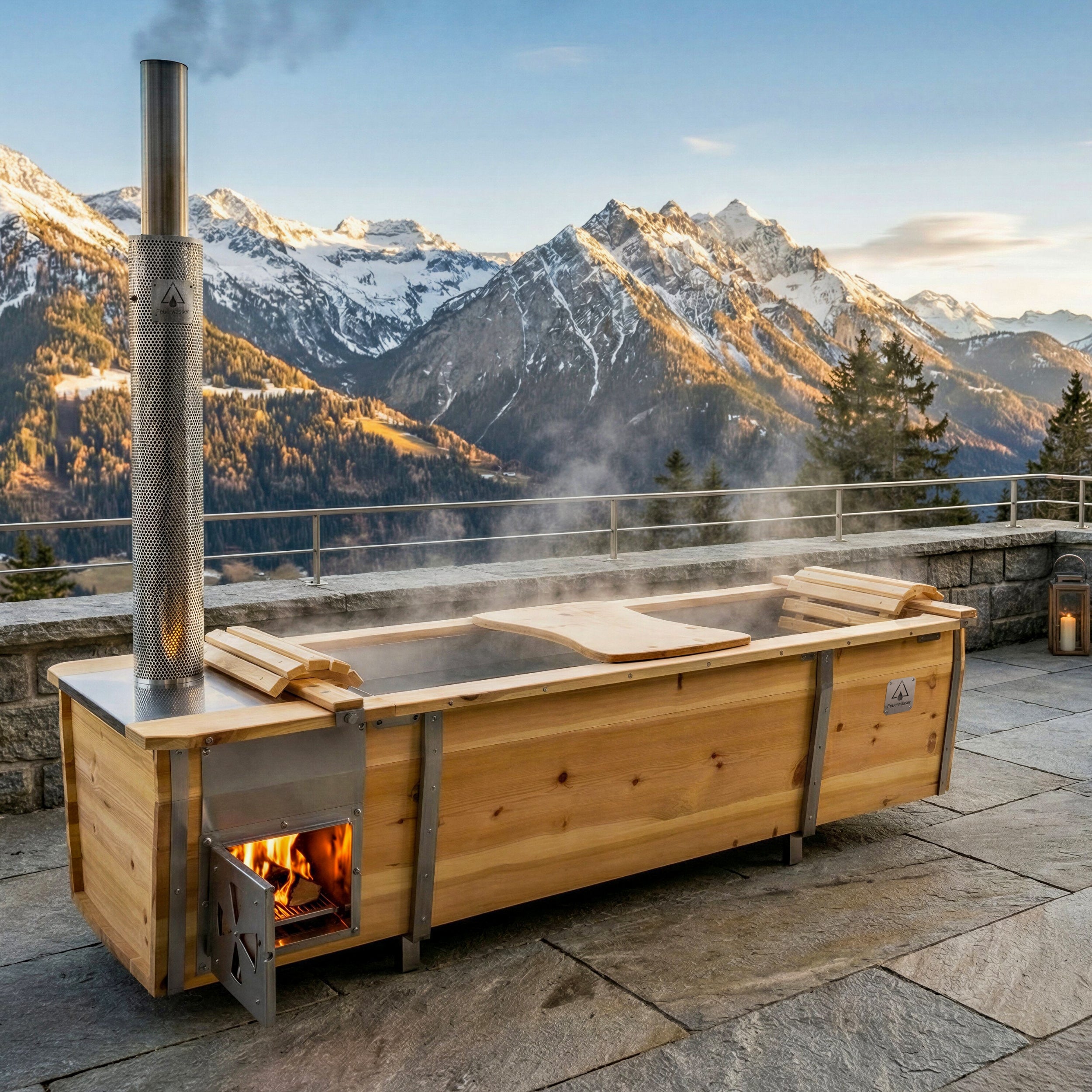 FEUERWASSER Wood-Fired Outdoor Bathtub