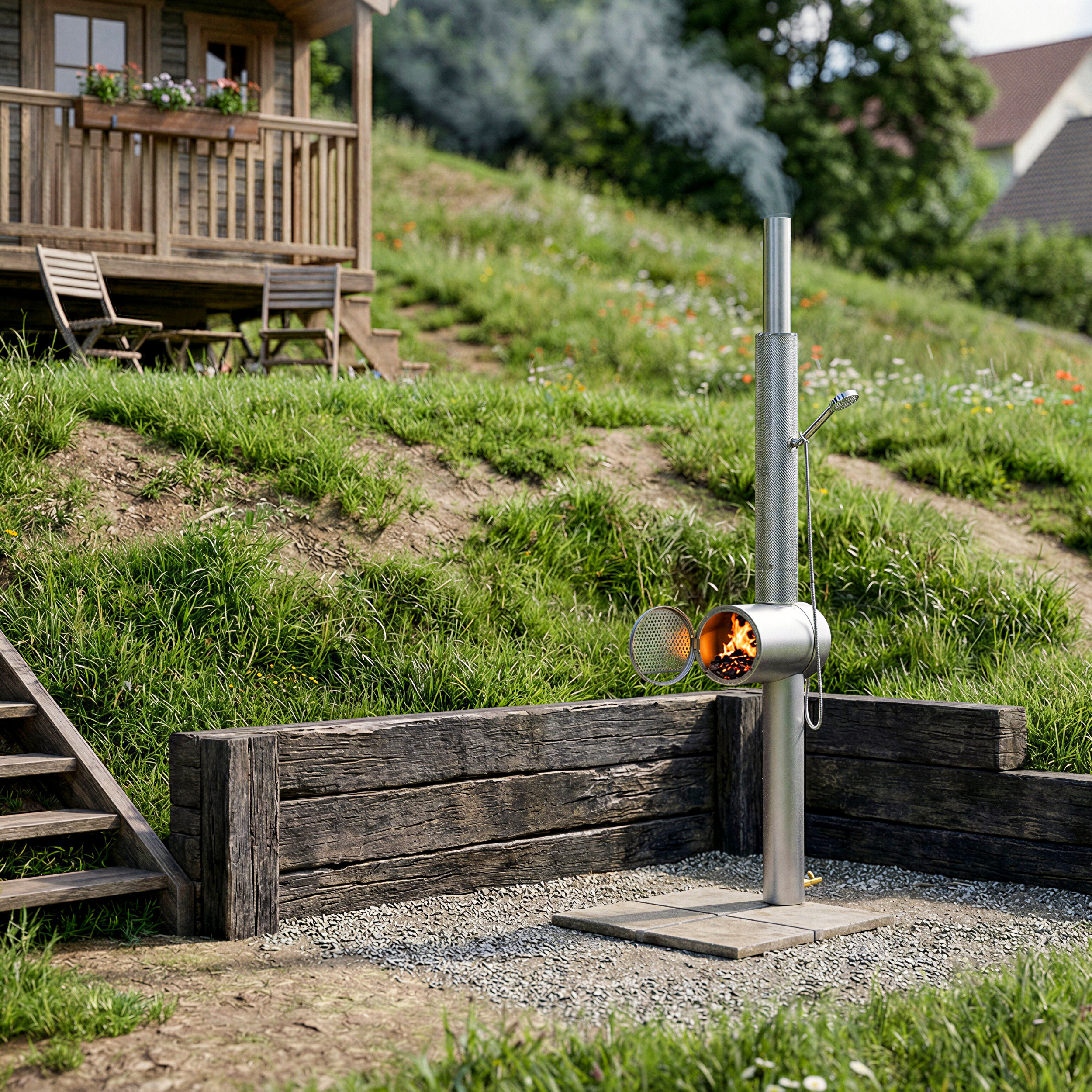 Feuerwasser Outdoor Shower | Wood-Fired Garden Shower