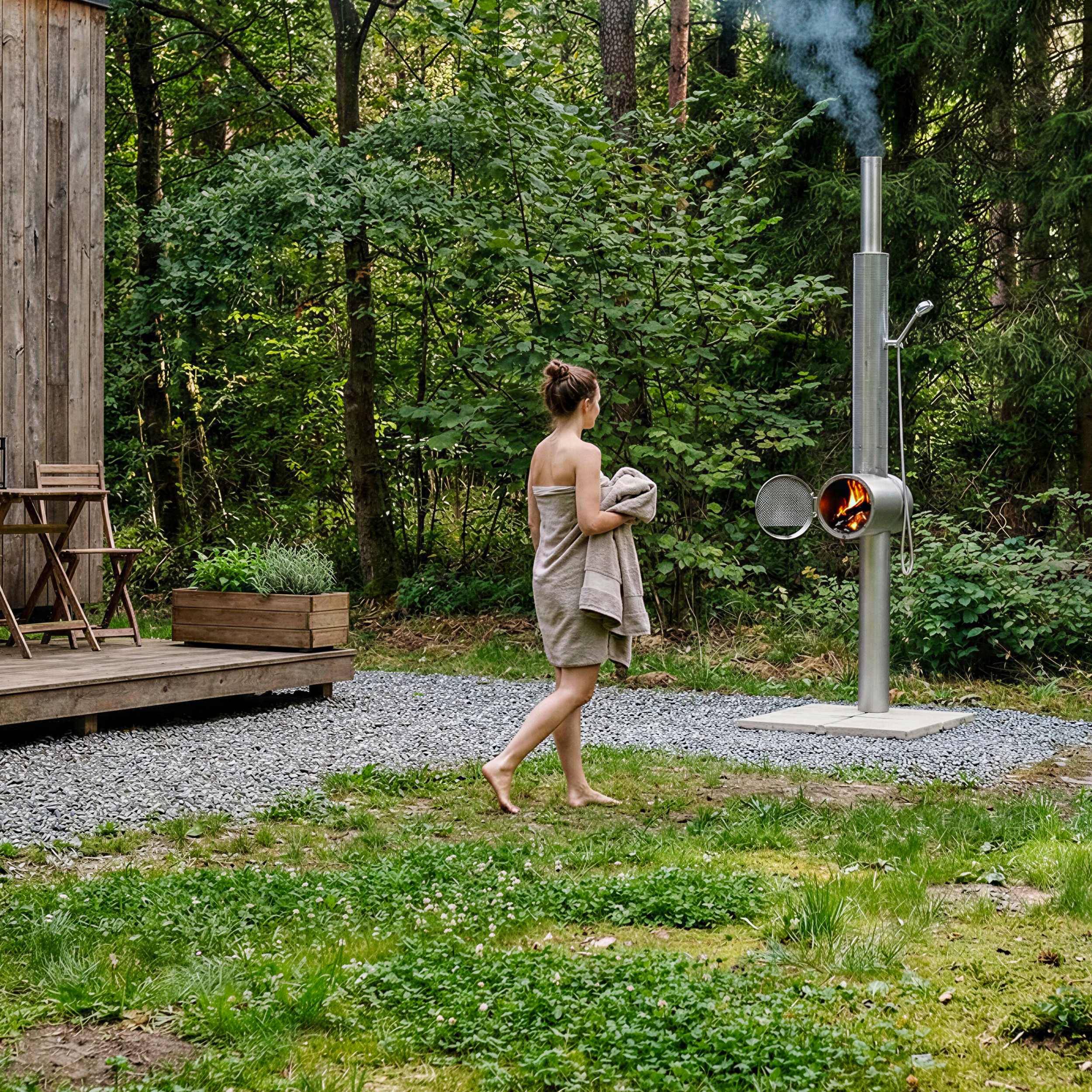 Feuerwasser Outdoor Shower | Wood-Fired Garden Shower