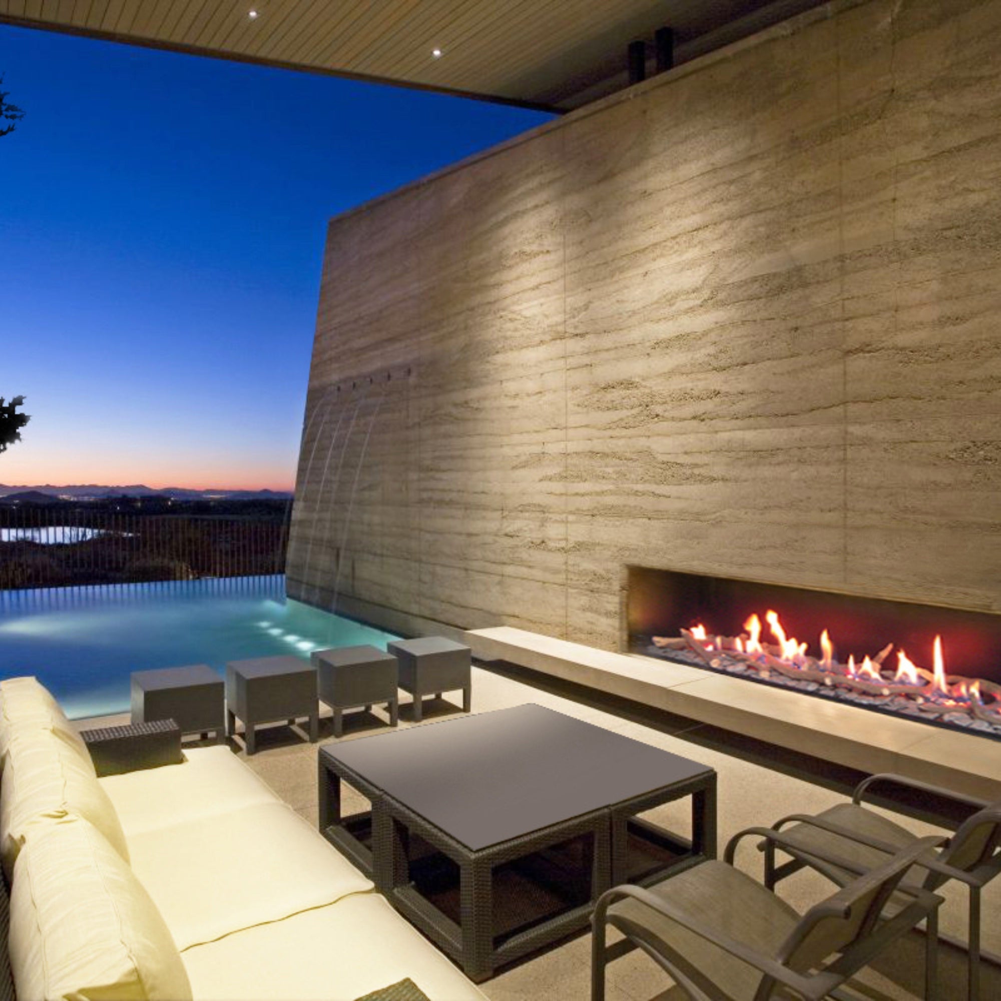 Italkero Focus Outdoor Built-In Gas Fire Insert with INOX Rain Cover
