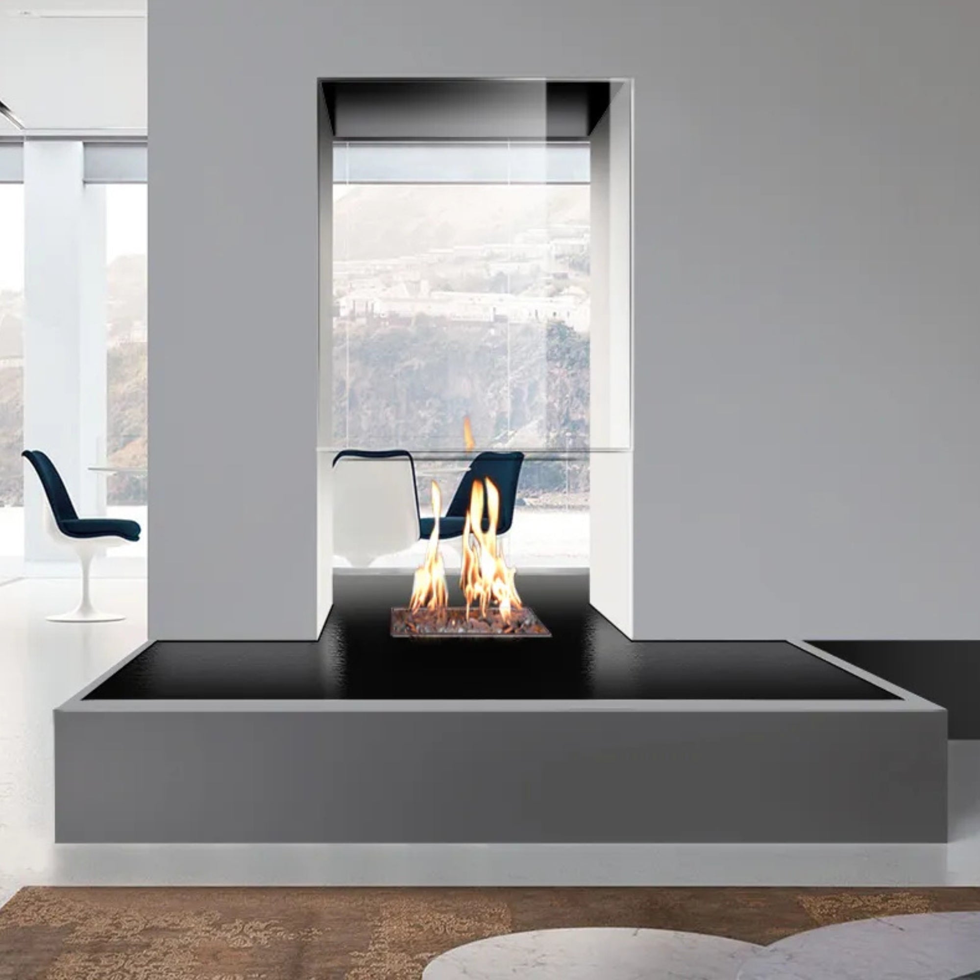 Italkero Focus Outdoor Built-In Gas Fire Insert with INOX Rain Cover