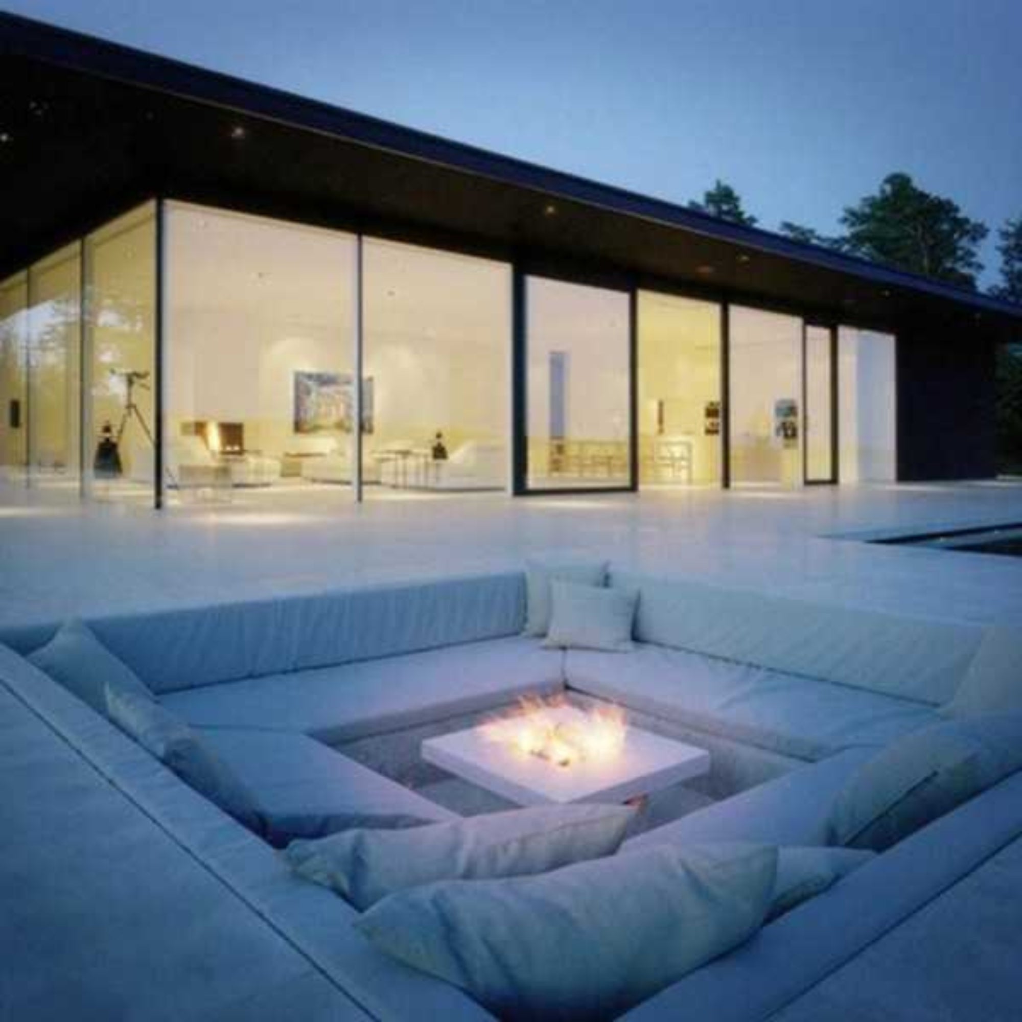 Italkero Focus Outdoor Built-In Gas Fire Insert with INOX Rain Cover