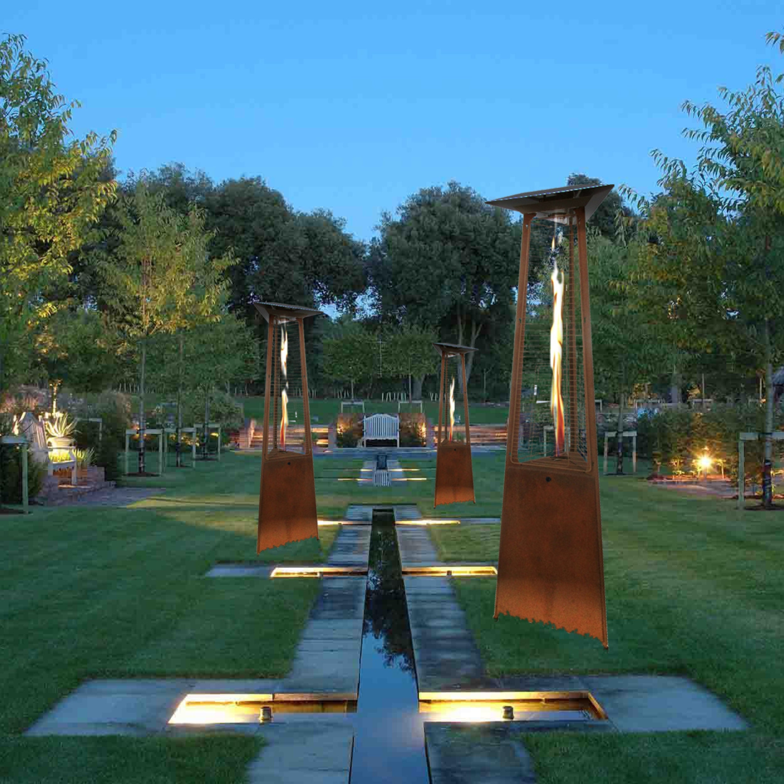 Italkero Falò EVO Outdoor Gas Fire – Full Corten Steel