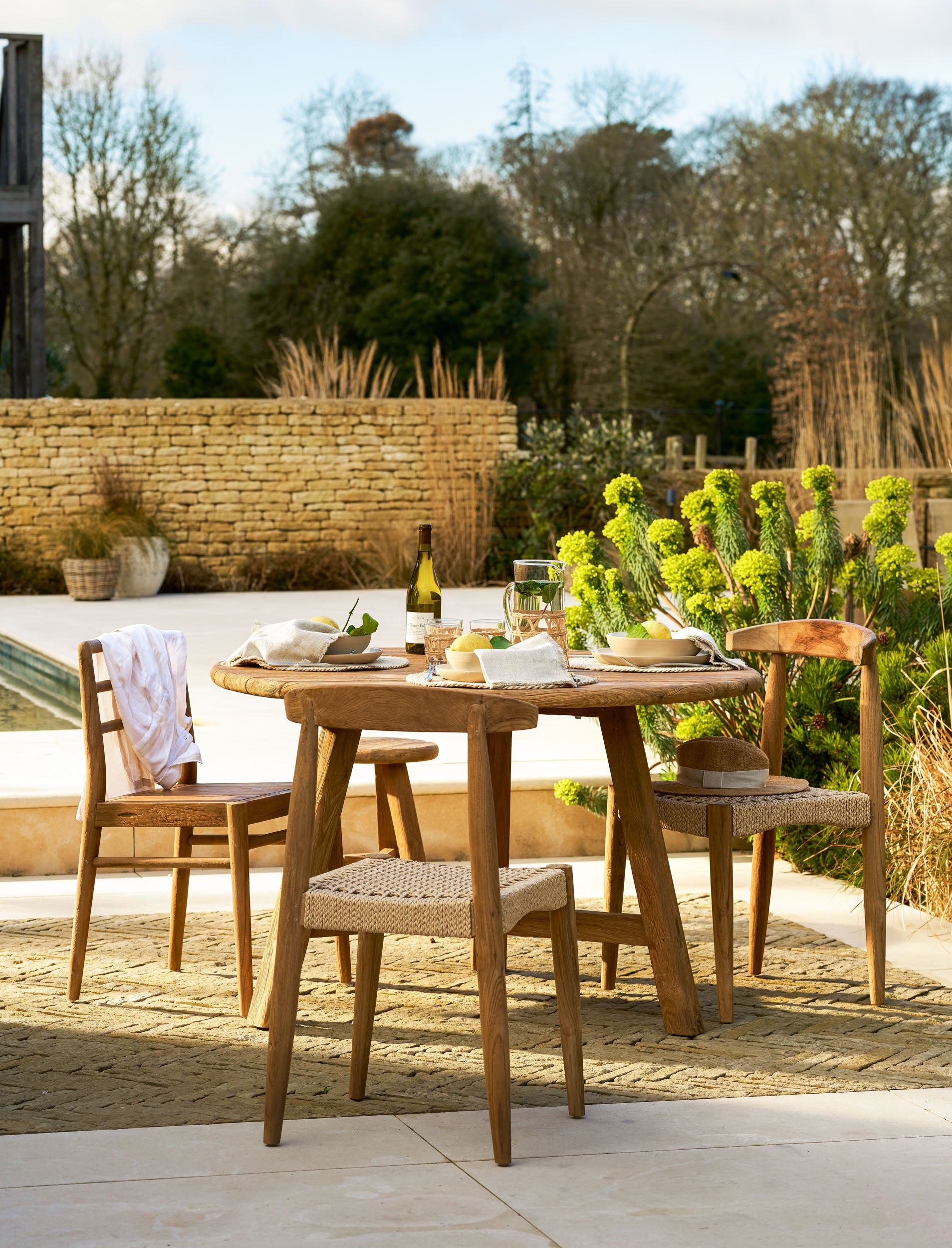 Hawthorne Outdoor Teak Dining Chairs – Set of 2