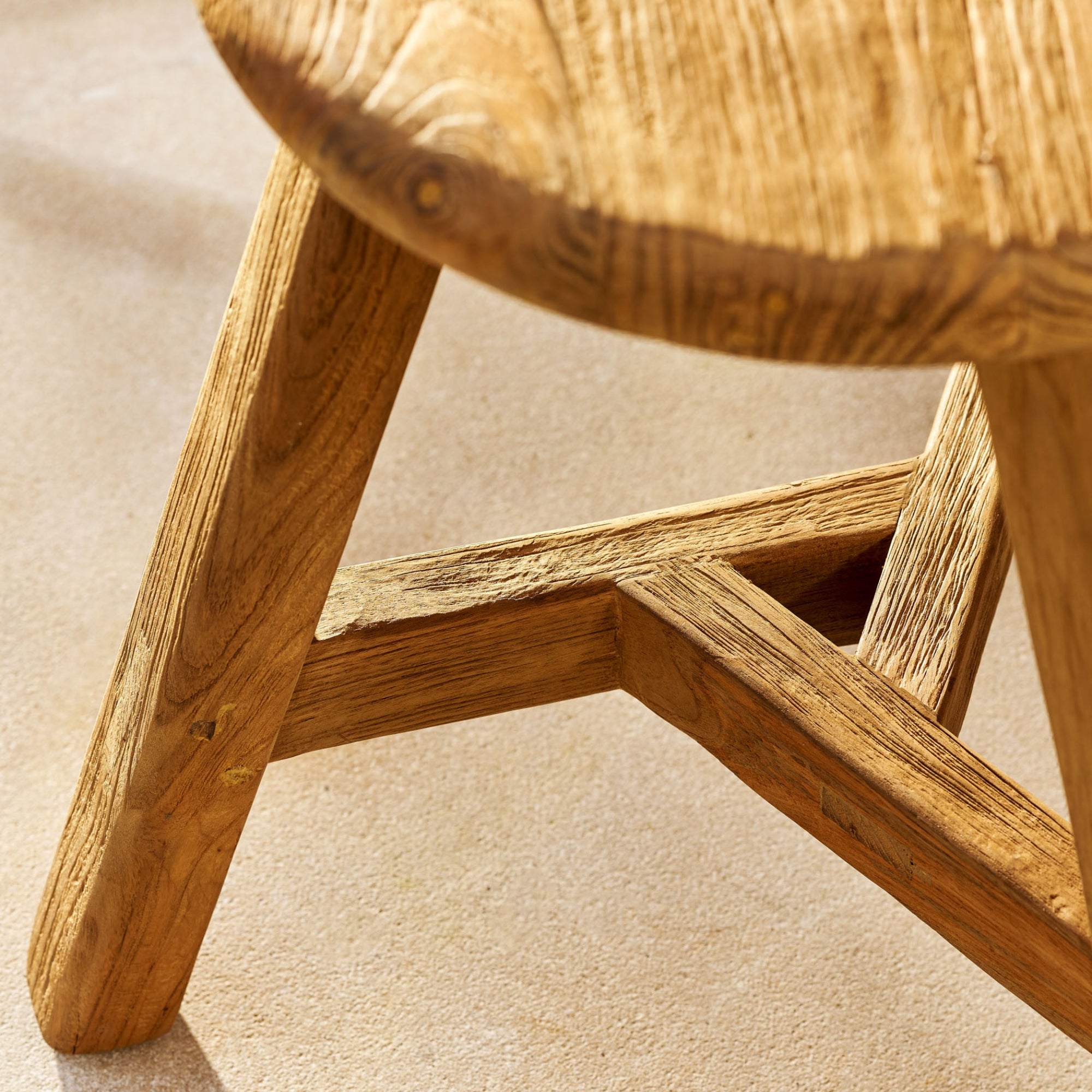 Hawthorne Reclaimed Teak Indoor/Outdoor Stool – Natural