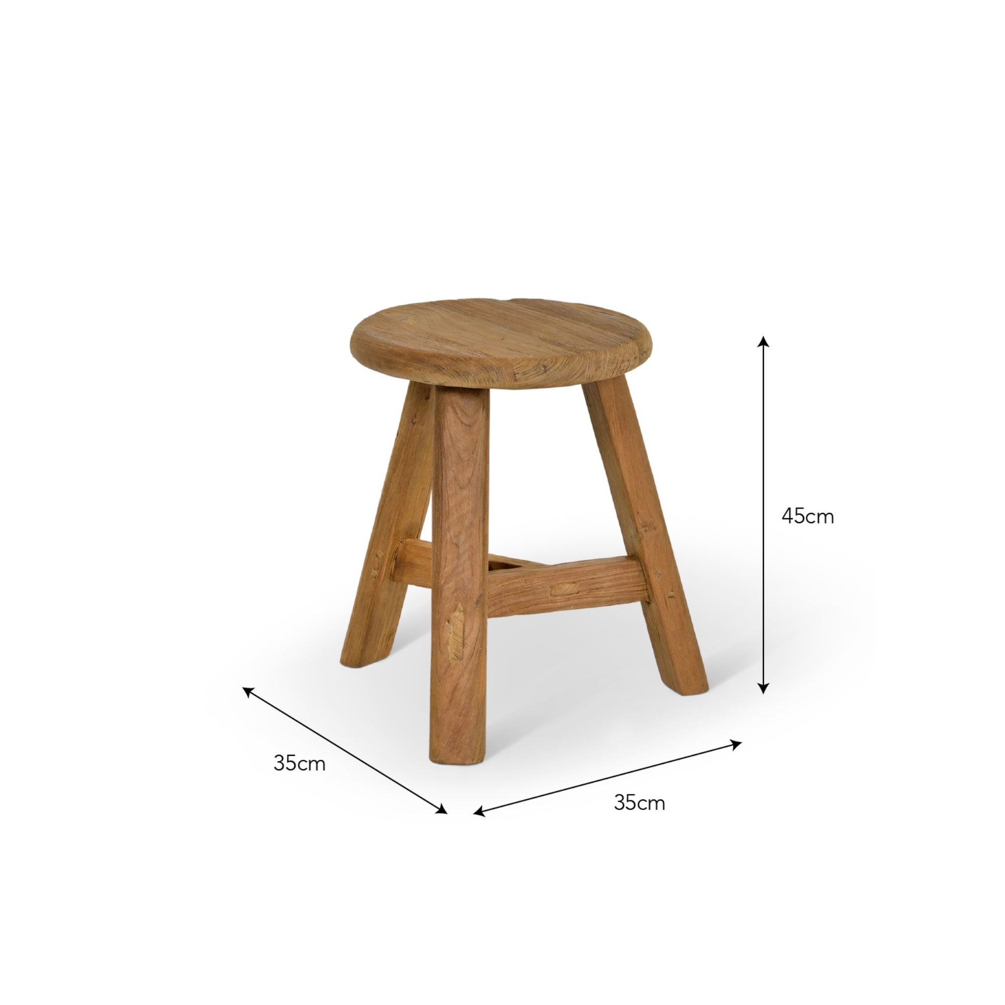 Hawthorne Reclaimed Teak Indoor/Outdoor Stool – Natural