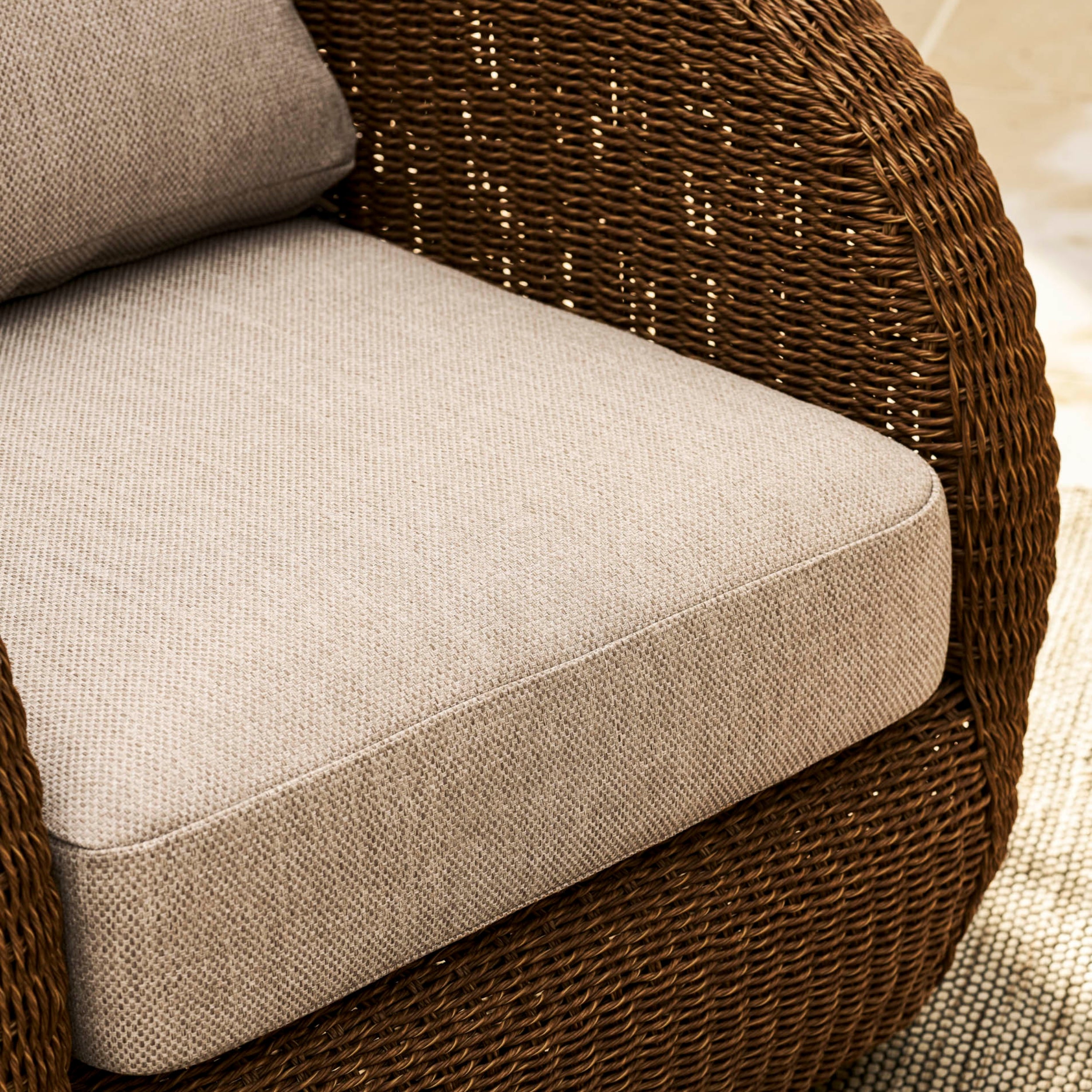 Hambridge 2-Seater Outdoor Sofa Set – PE Rattan & Sintered Stone