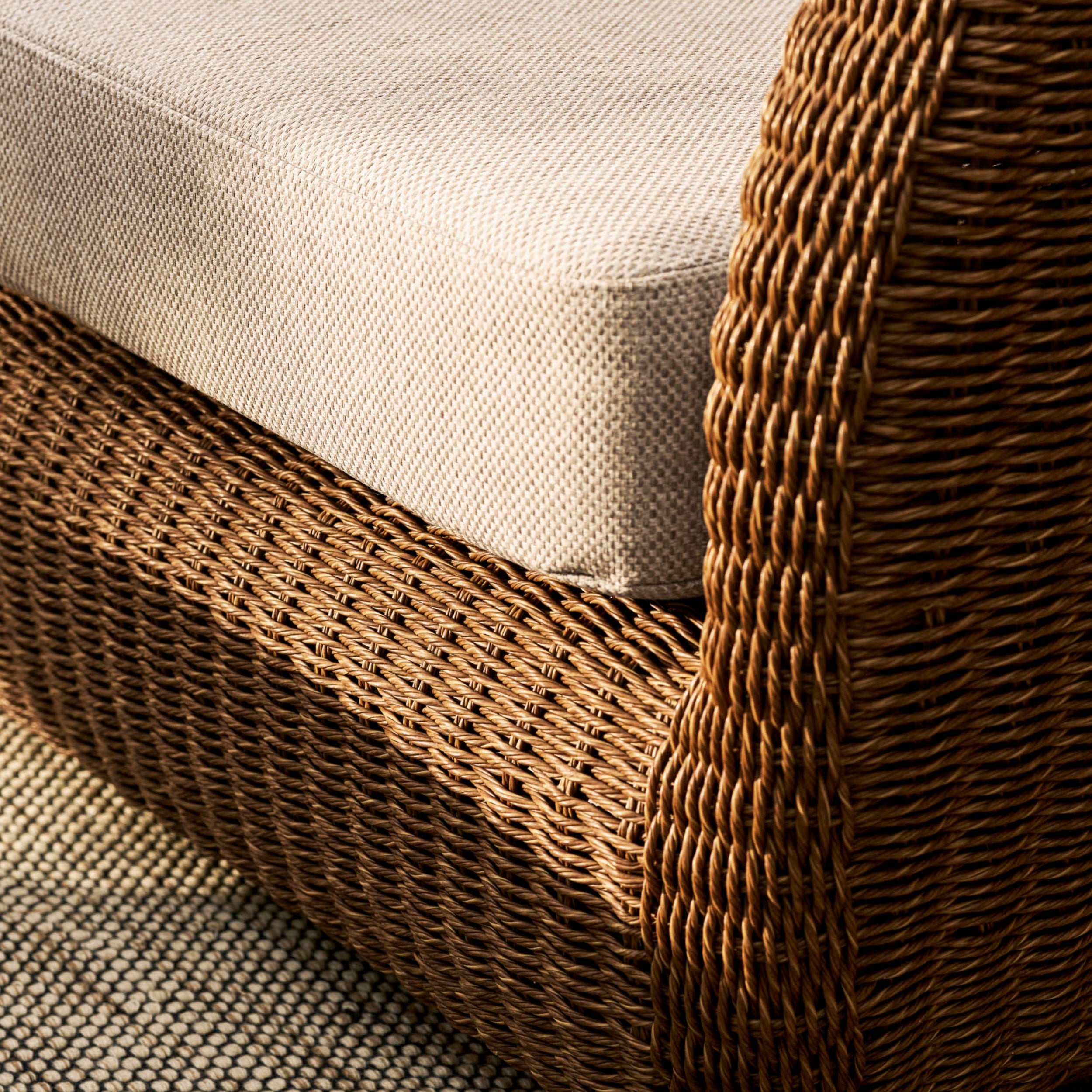 Hambridge 2-Seater Outdoor Sofa Set – PE Rattan & Sintered Stone