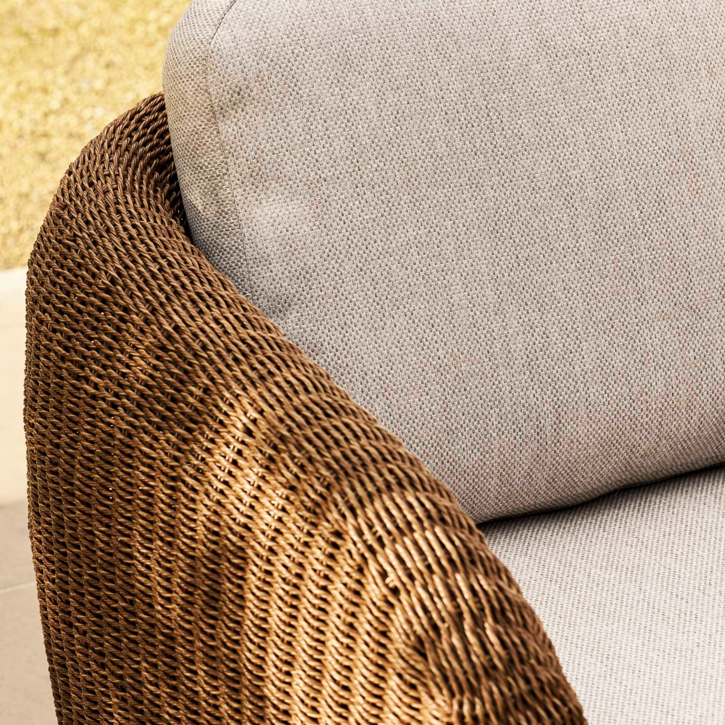 Hambridge 2-Seater Outdoor Sofa Set – PE Rattan & Sintered Stone