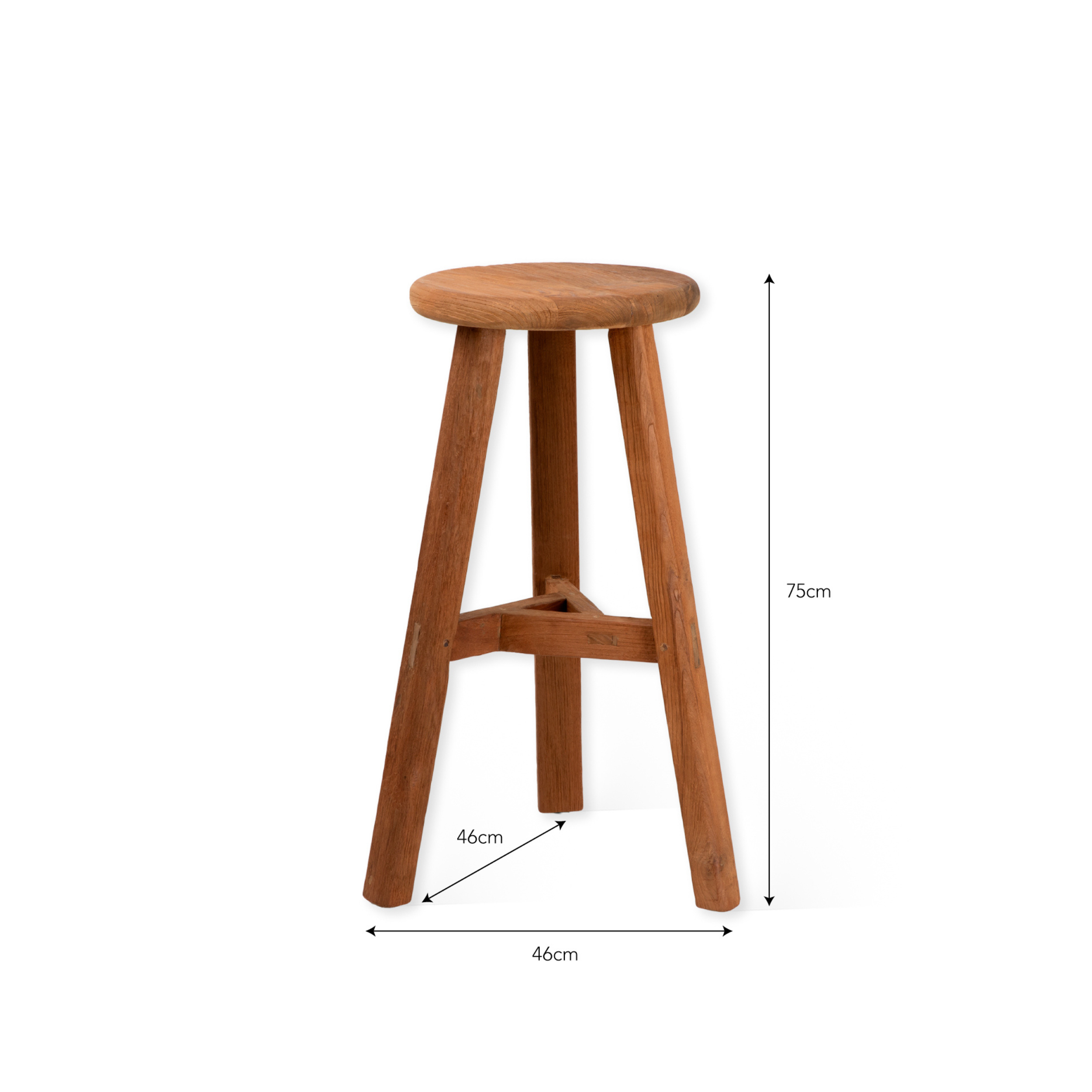 Hawthorne Bar Stool – Reclaimed Teak, Natural