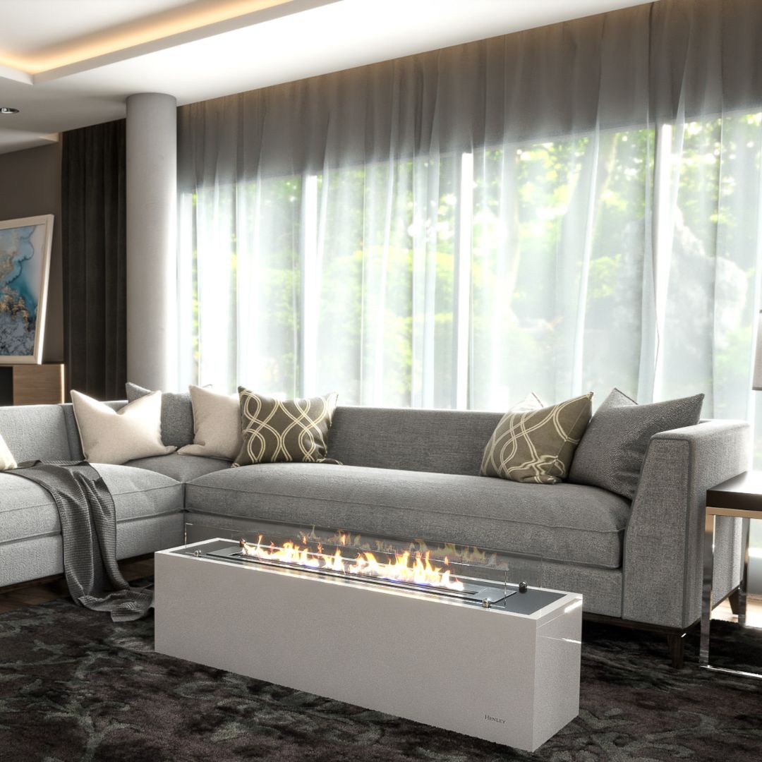 Henley Mist Freestanding Bioethanol Fire – White