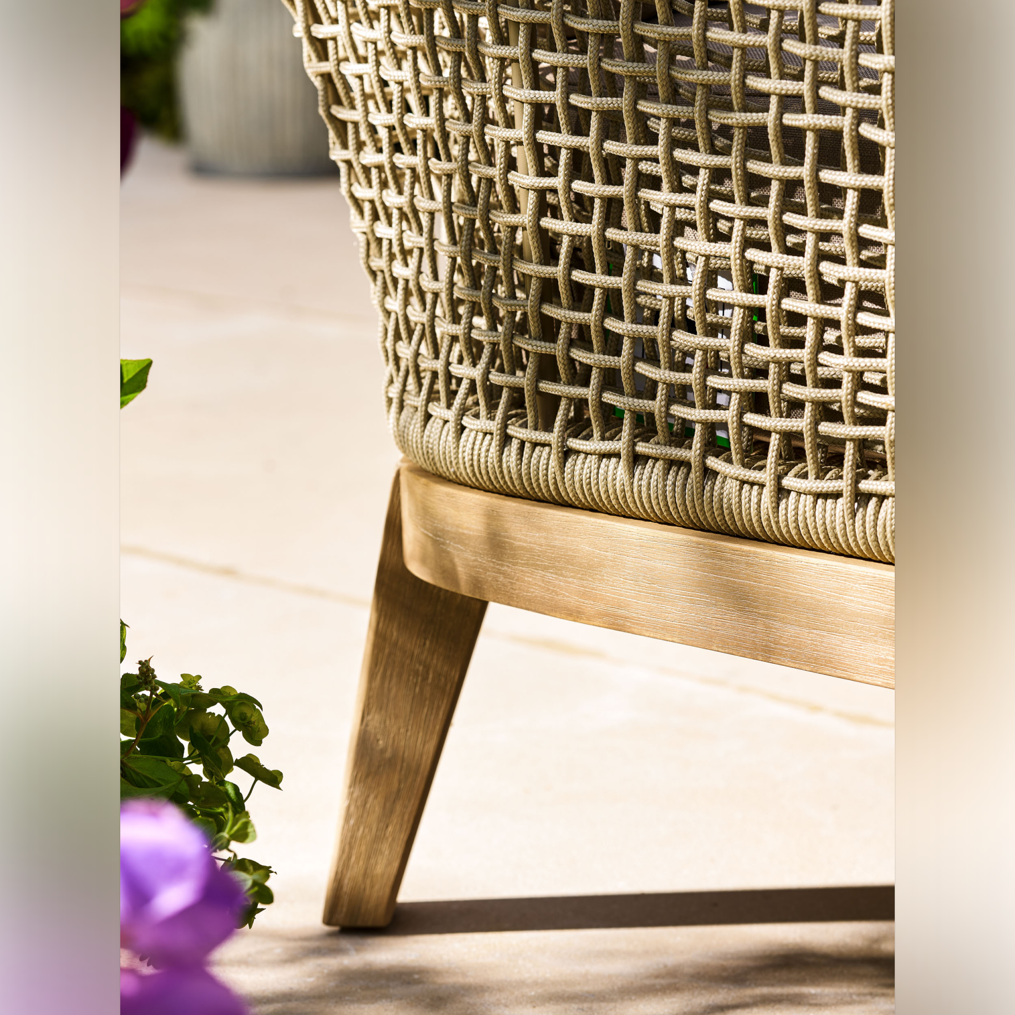 Lynton 3 Seater Outdoor Sofa – Acacia Wood & Grey Cushions