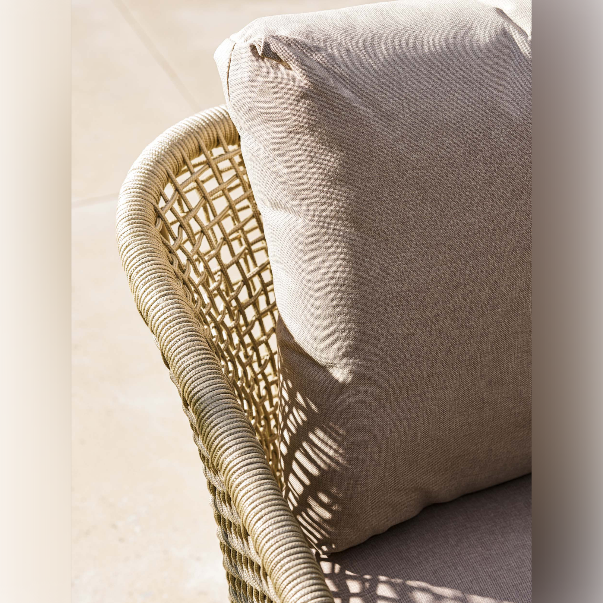 Lynton 3 Seater Outdoor Sofa – Acacia Wood & Grey Cushions