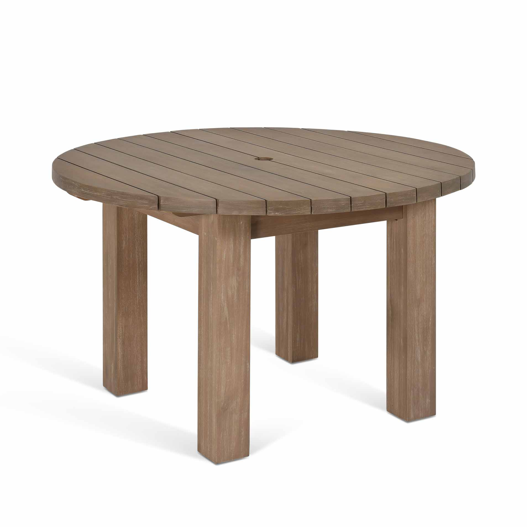 Porthallow Round Outdoor Dining Table, Medium – Natural Acacia