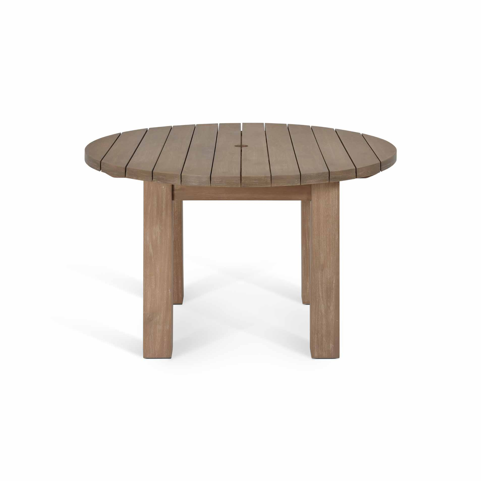 Porthallow Round Outdoor Dining Table, Medium – Natural Acacia