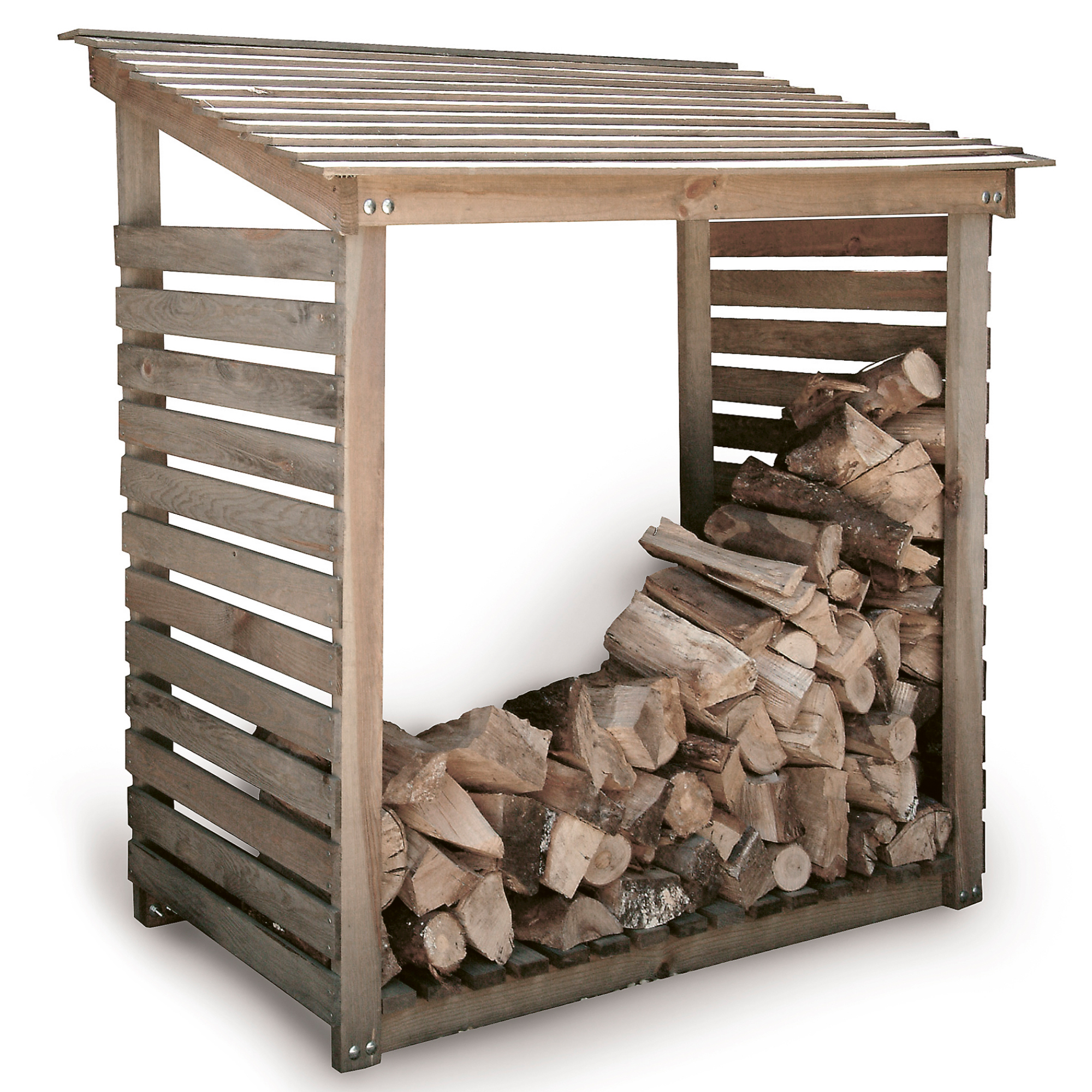 Aldsworth Wide Log Store in Natural Spruce