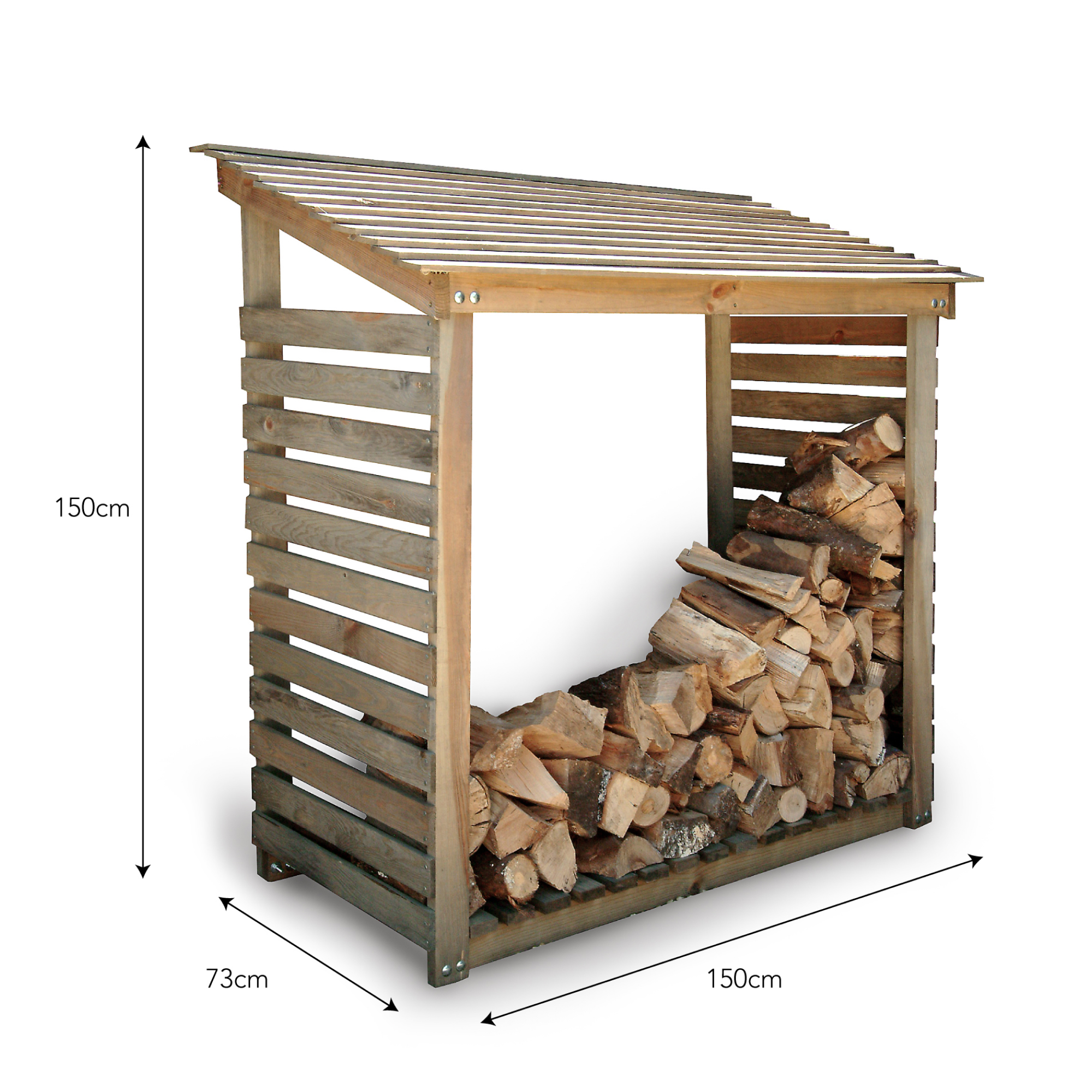 Aldsworth Wide Log Store in Natural Spruce