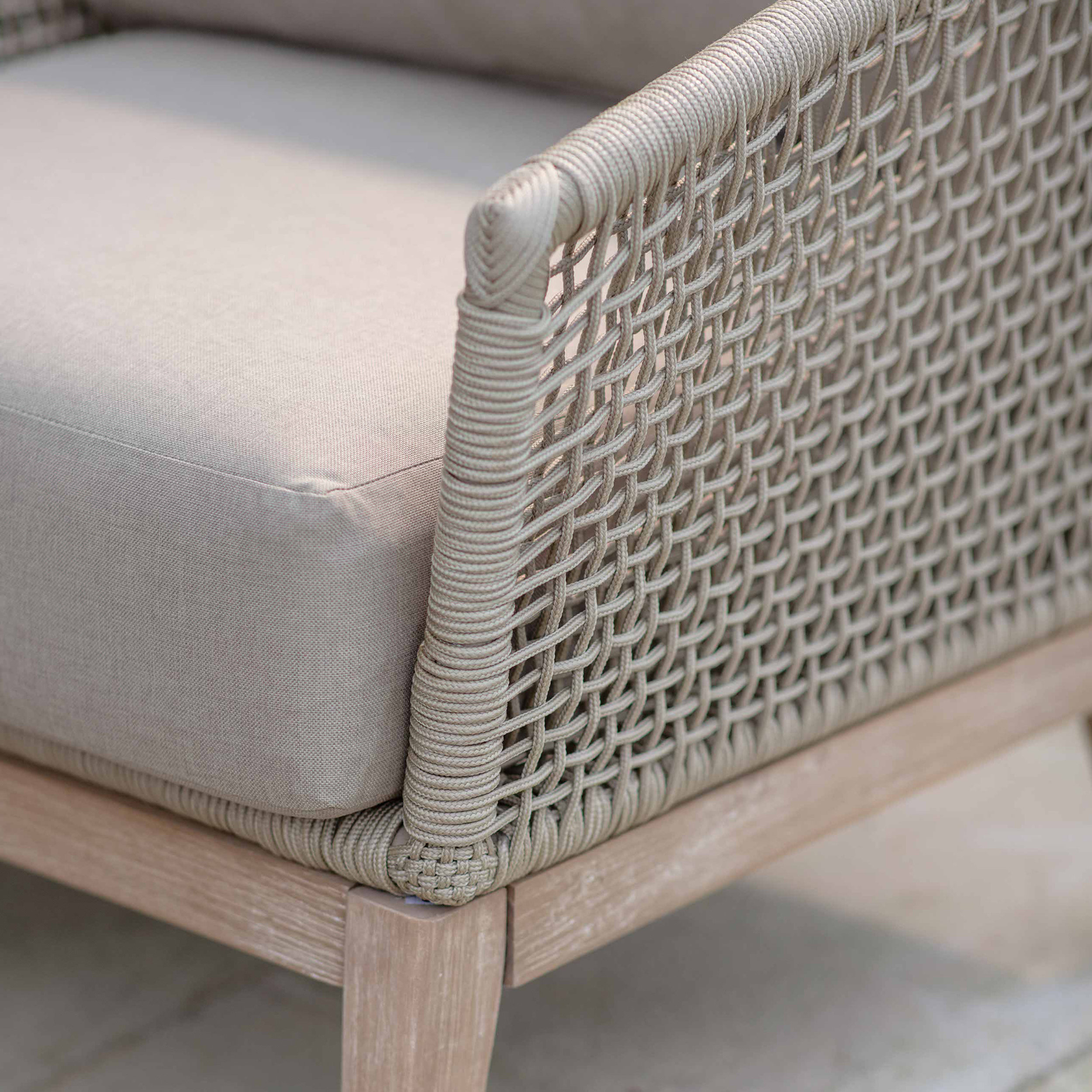 Lynton 2-Seater Outdoor Sofa Set – Acacia Wood & Grey Cushions
