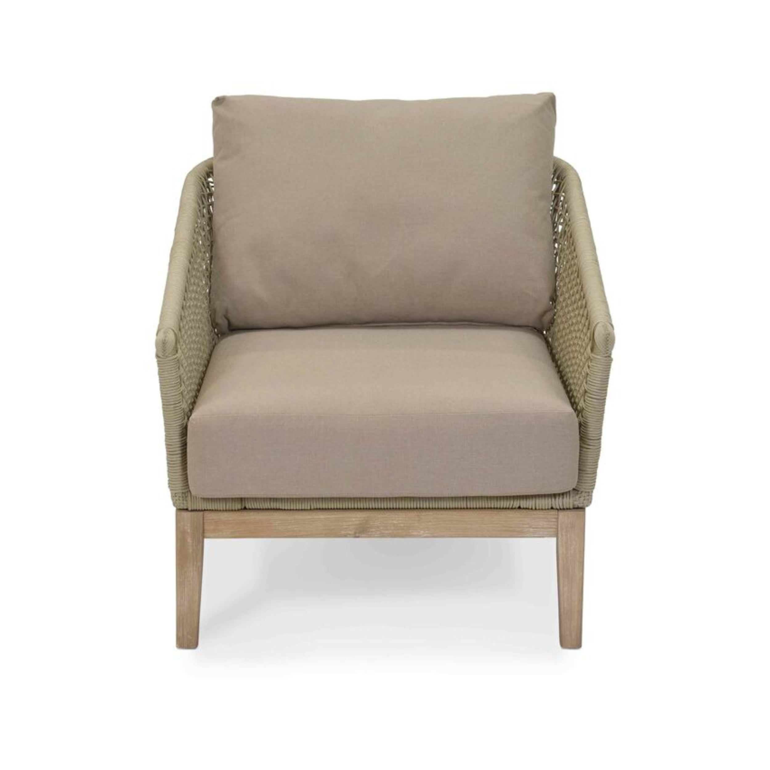 Lynton Outdoor Armchair – Acacia Wood & Grey Cushion