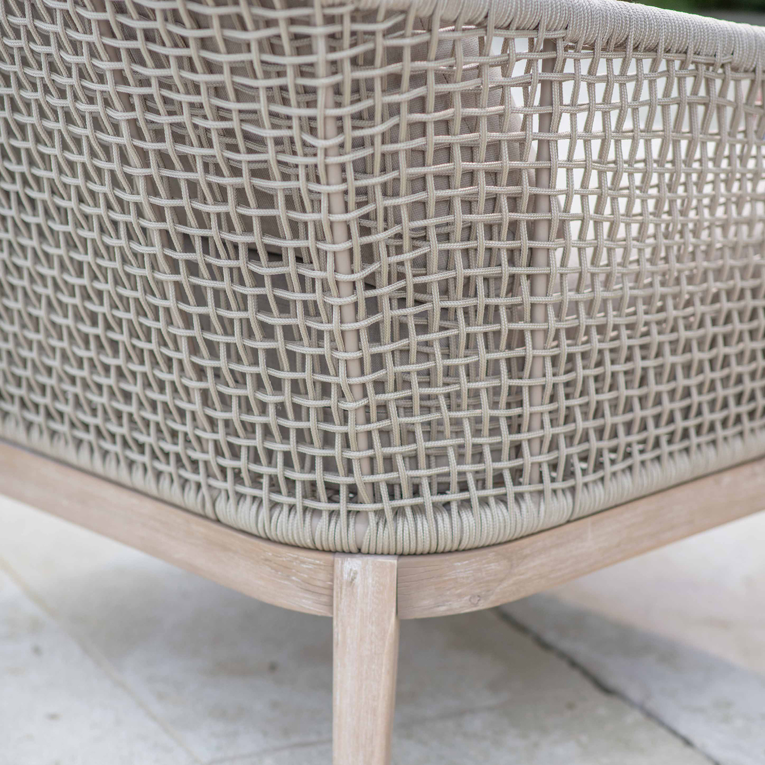 Lynton Outdoor Armchair – Acacia Wood & Grey Cushion