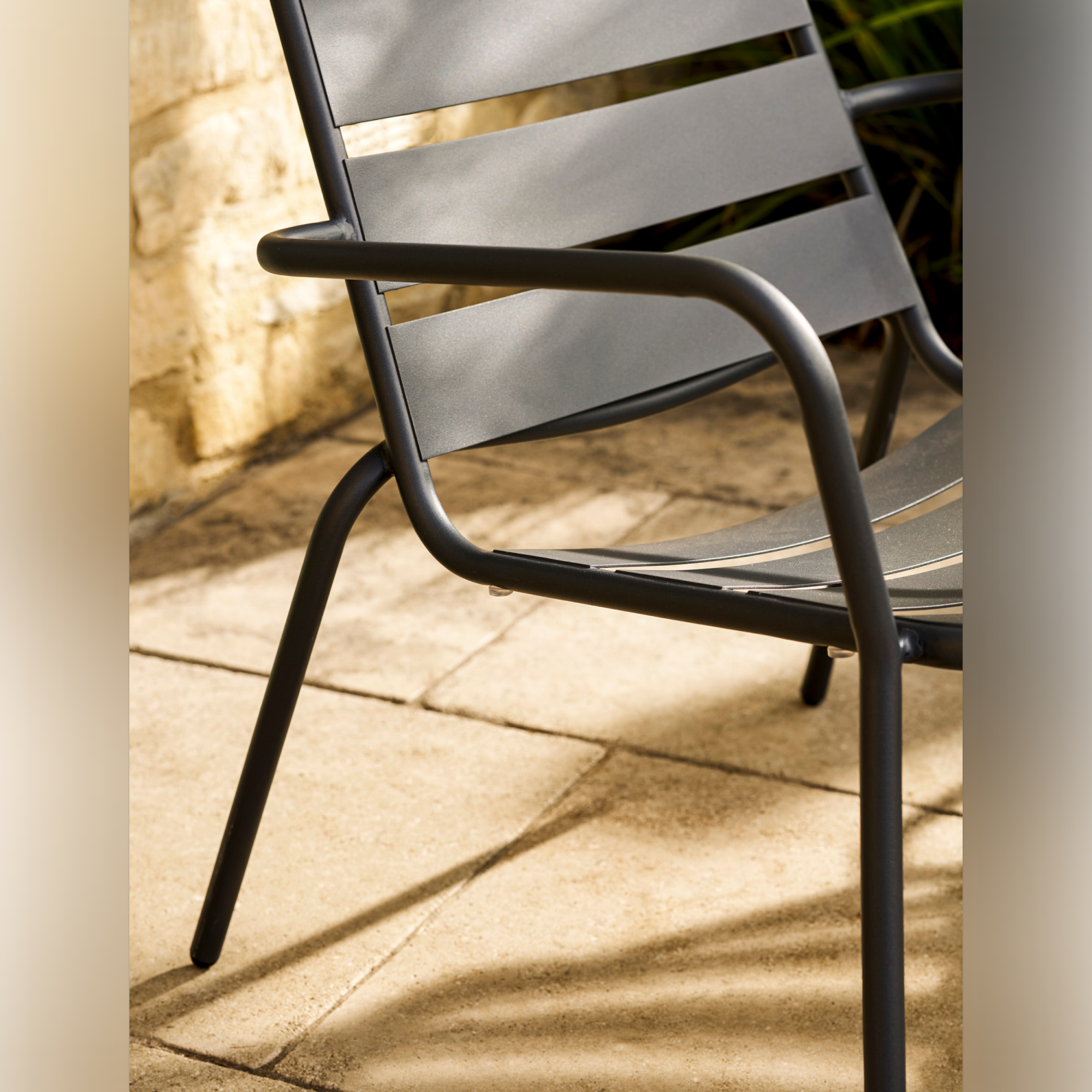 Newbridge Outdoor Armchair Bistro Set – Powder Coated Steel