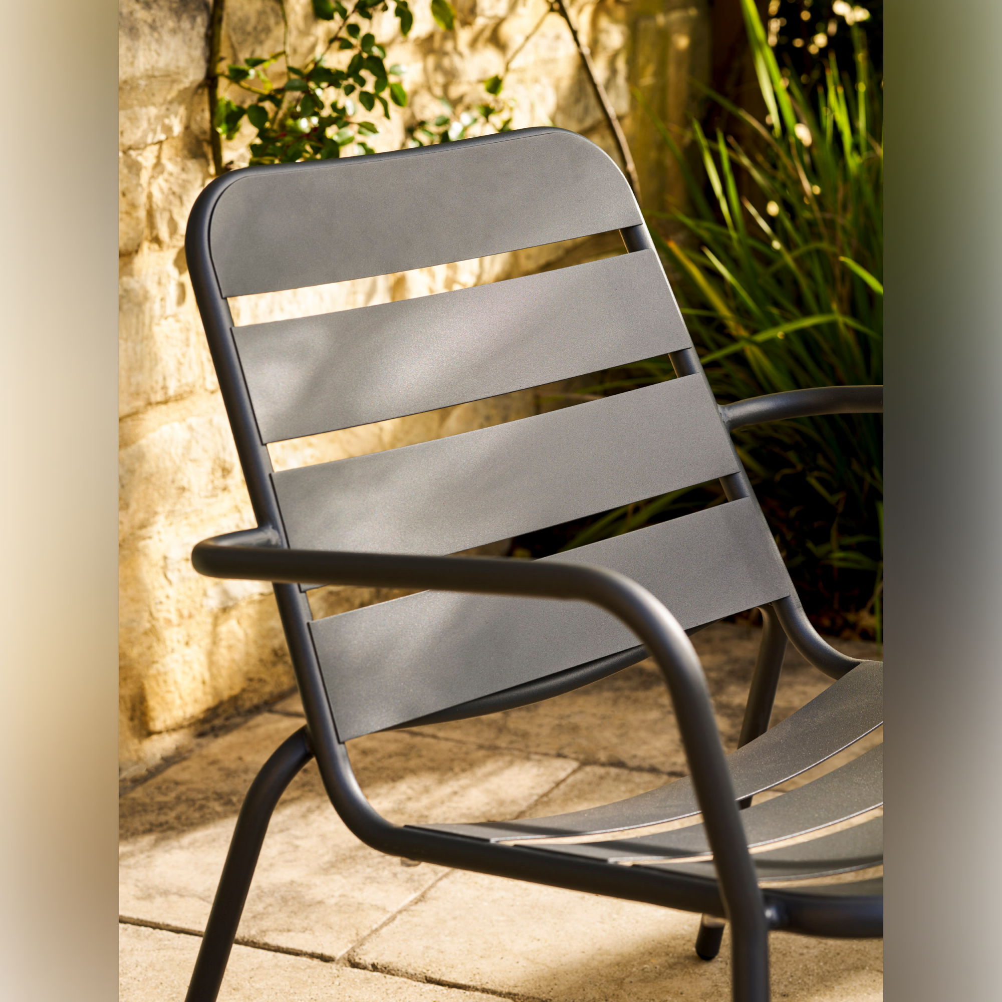 Newbridge Outdoor Armchair Bistro Set – Powder Coated Steel