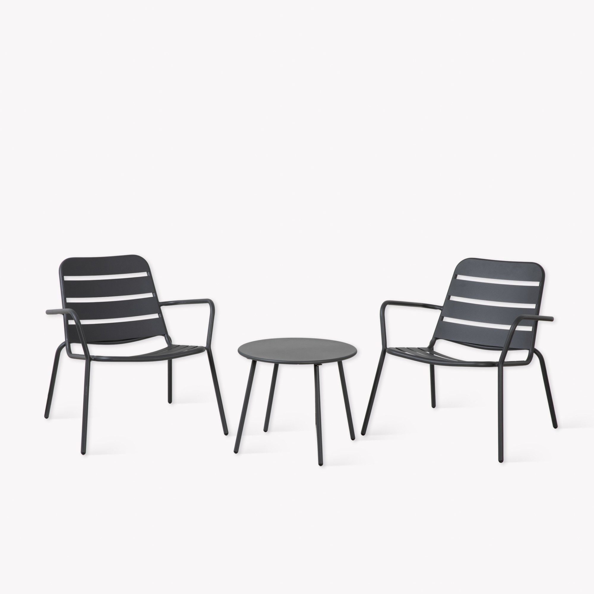 Newbridge Outdoor Armchair Bistro Set – Powder Coated Steel