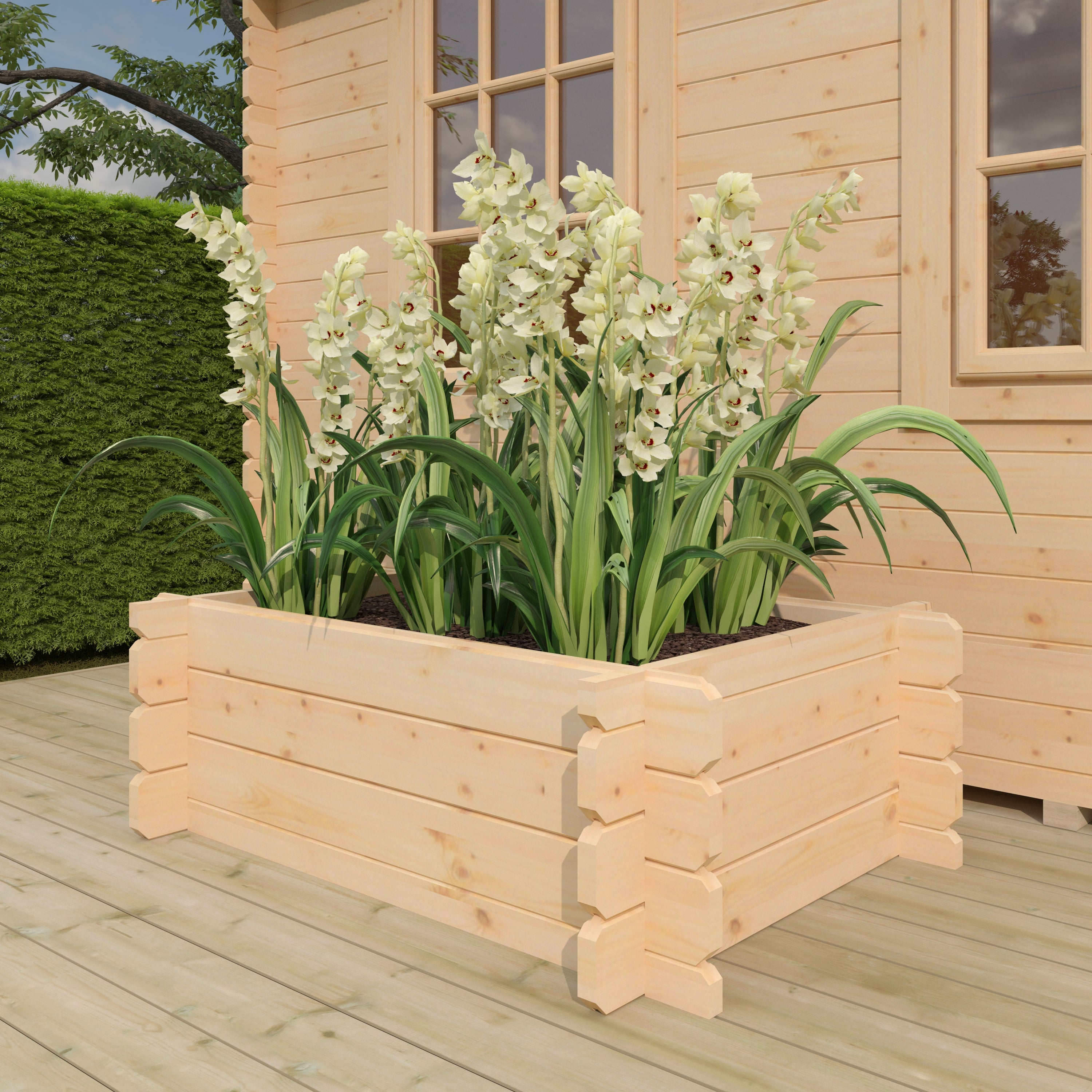 AEMYR Raised Timber Bed | 3 × 3, 4 × 3 & 5 × 3 ft