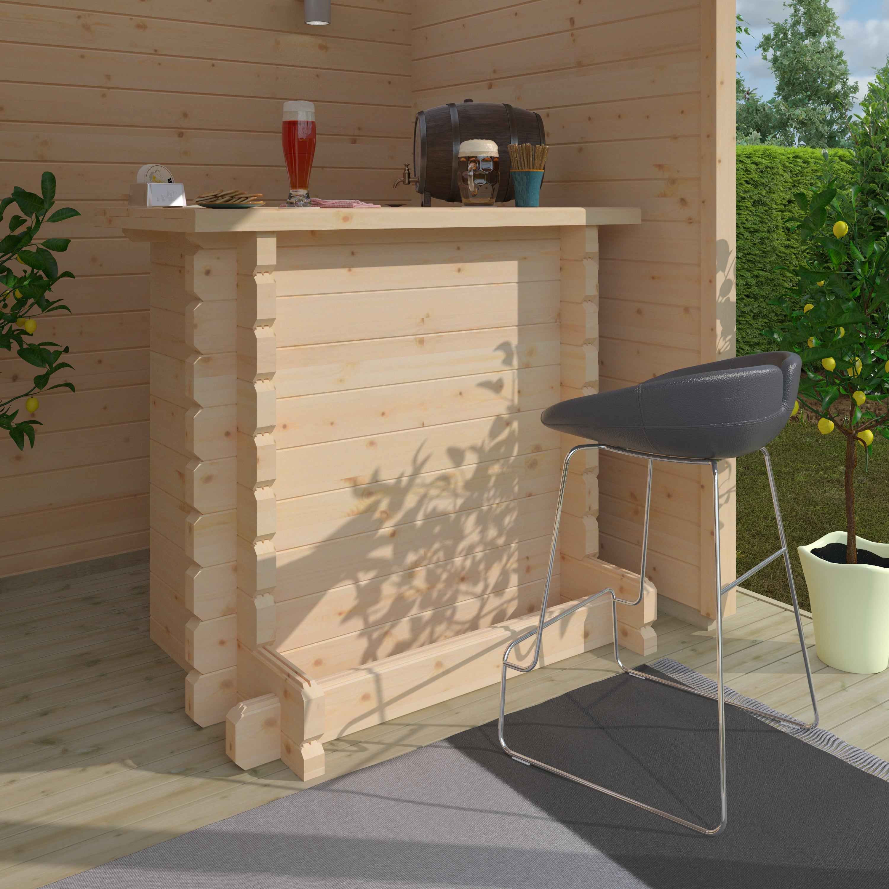 AEMYR Rectangular Timber Bar | 4 × 3 ft