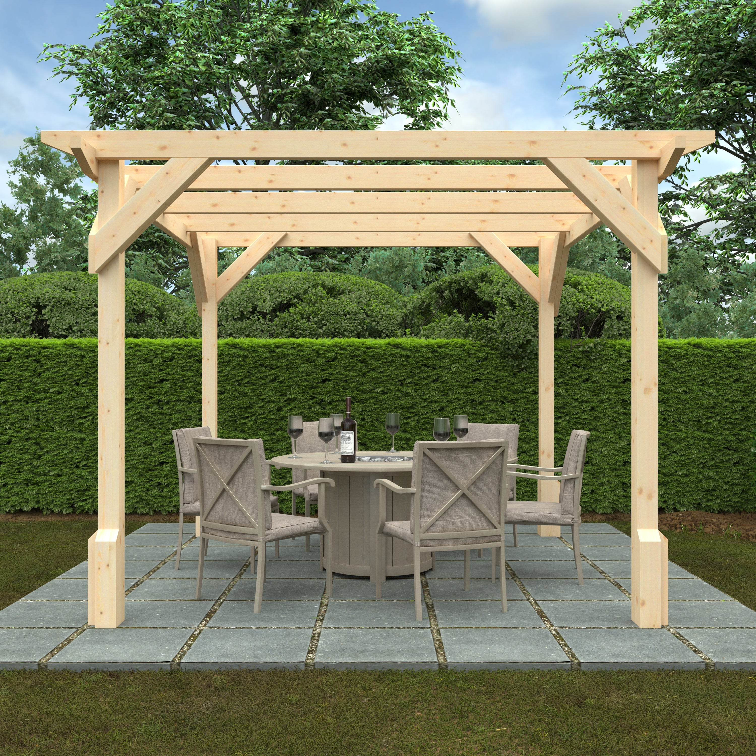 AEMYR Open Timber Pergola | 10 × 10 ft